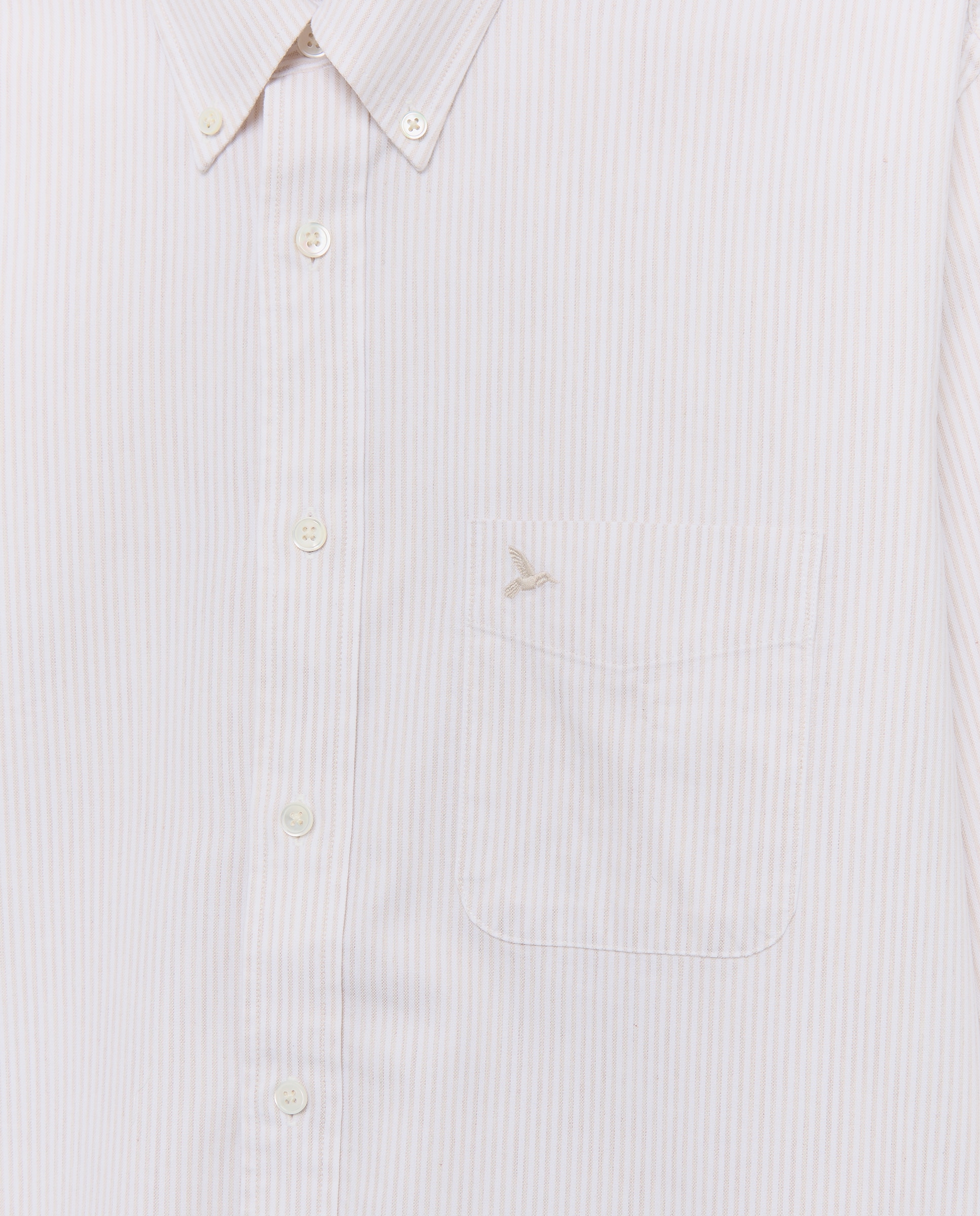 Camisa Oxford Classic Fit às Riscas Cru-2