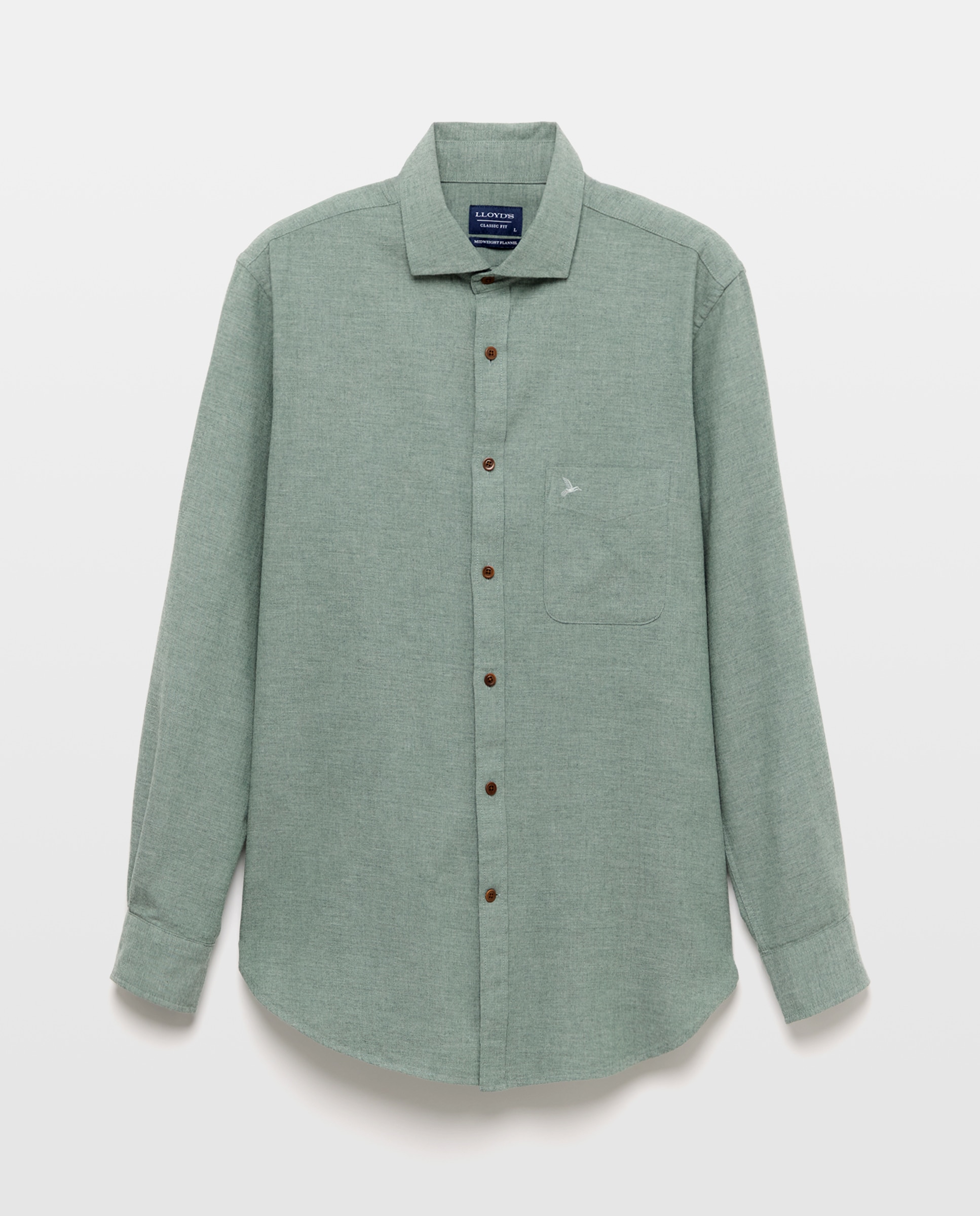 Camisa de hombre en franela classic fit - Lloyd's - Verde claro Verde claro-3