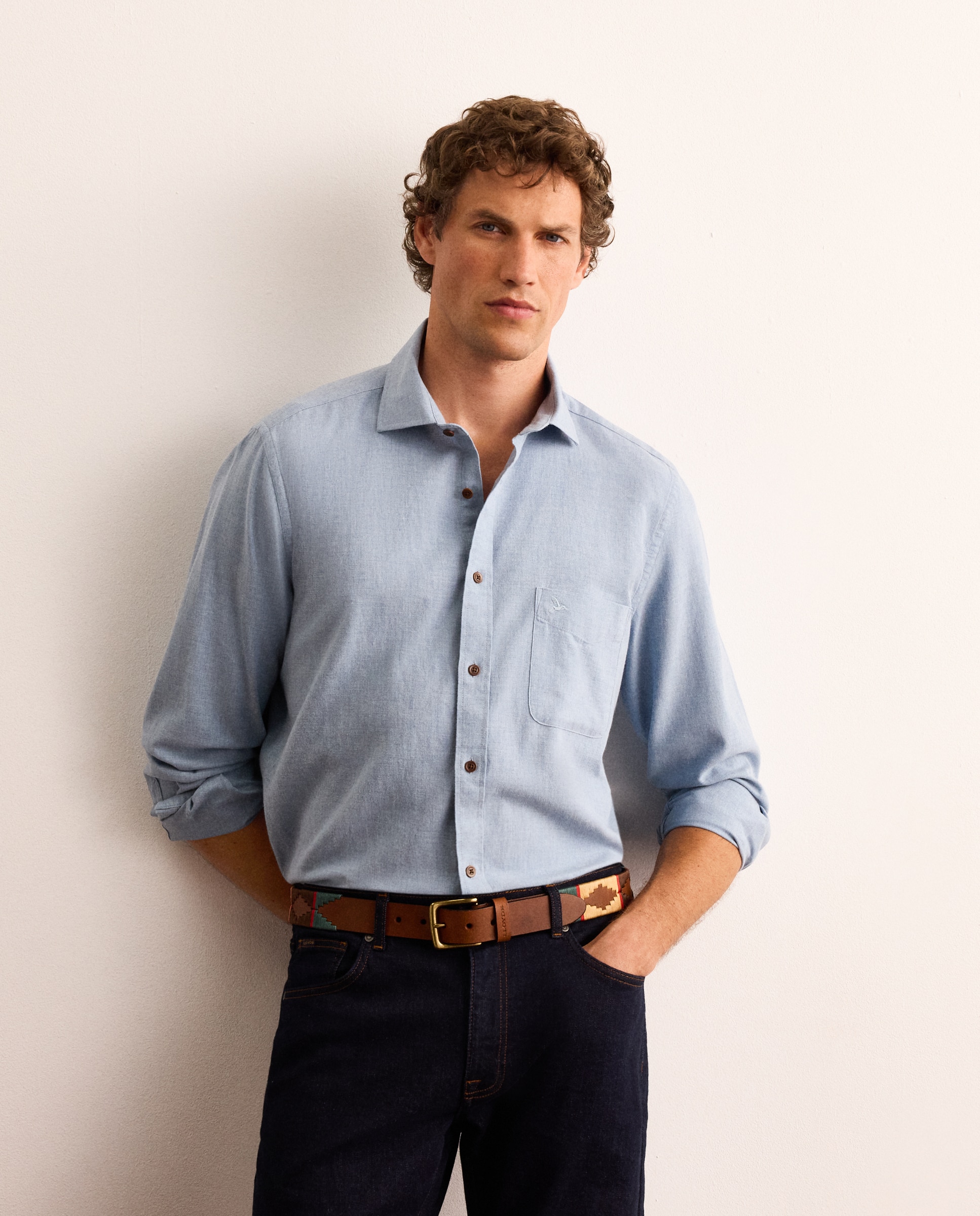 Imagen 0 de Camisa de hombre en franela classic fit Azul