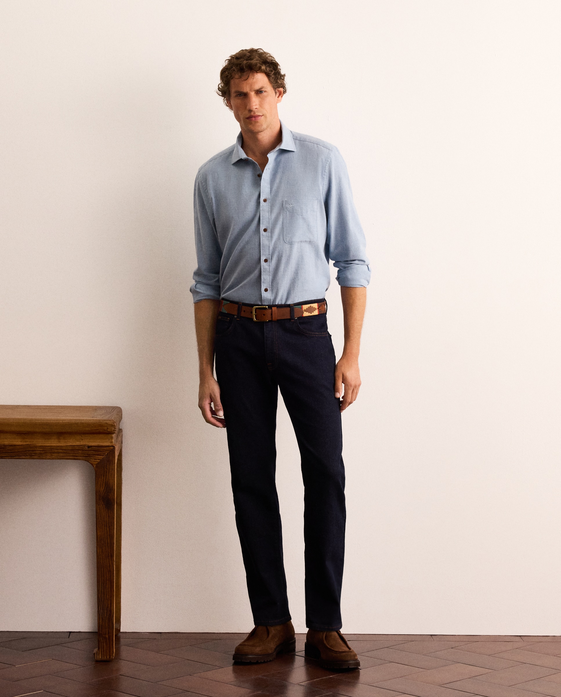 Camisa de hombre en franela classic fit - Lloyd's - Azul Azul-2
