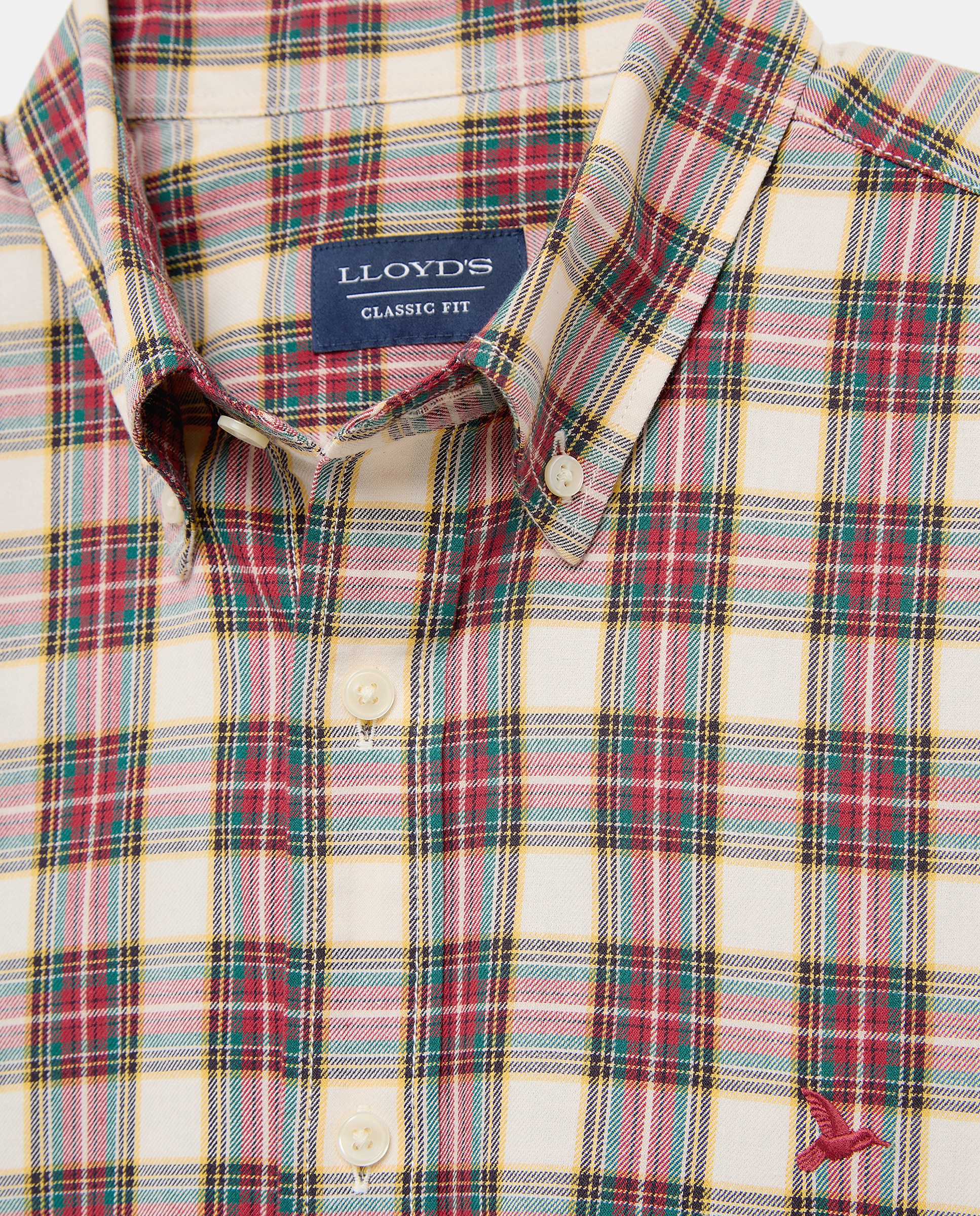 Camisa de viyela de hombre classic fit - Lloyd's - Crema Crema-2
