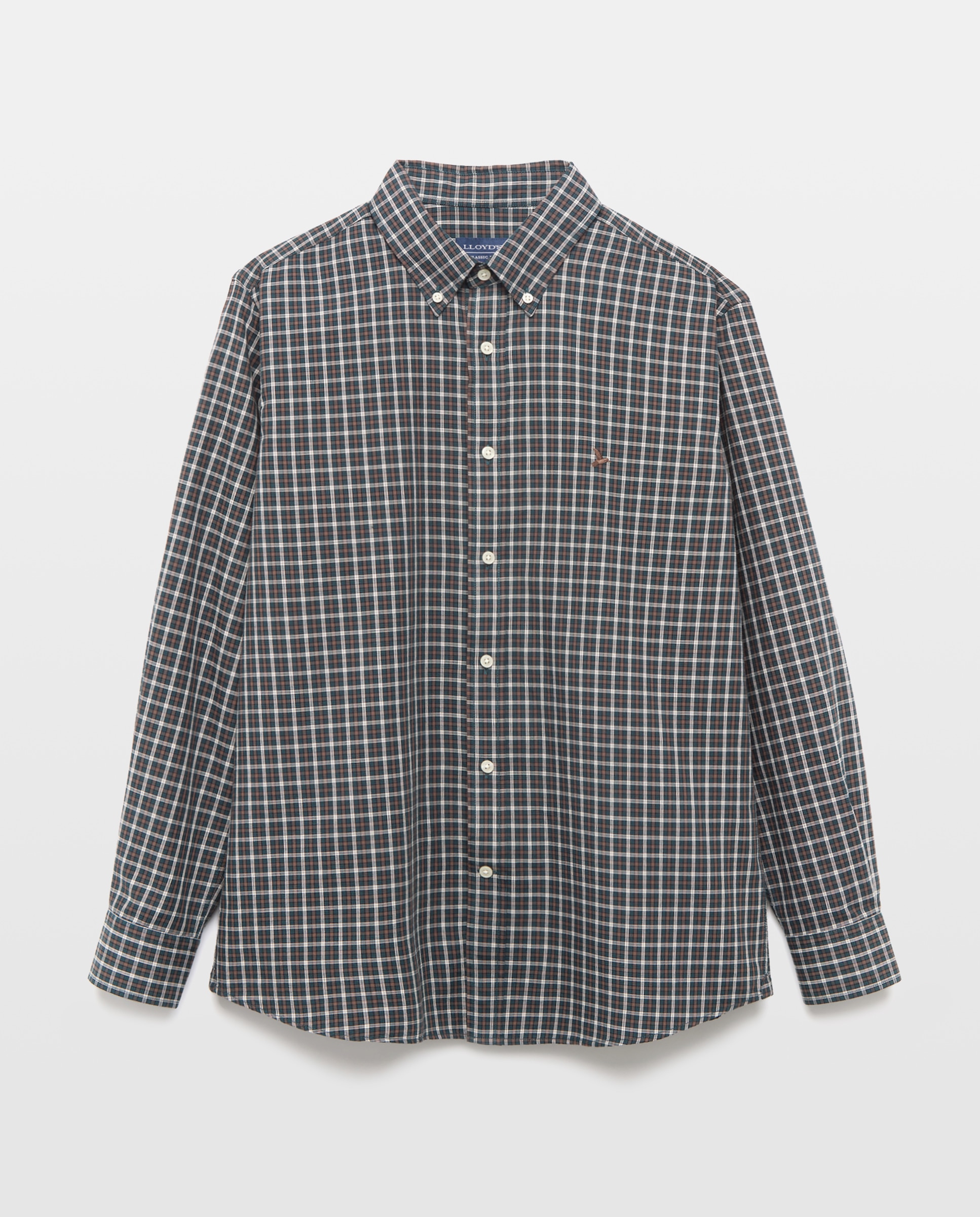 Camisa twill de hombre classic fit - Lloyd's - Marrón Marrón-1