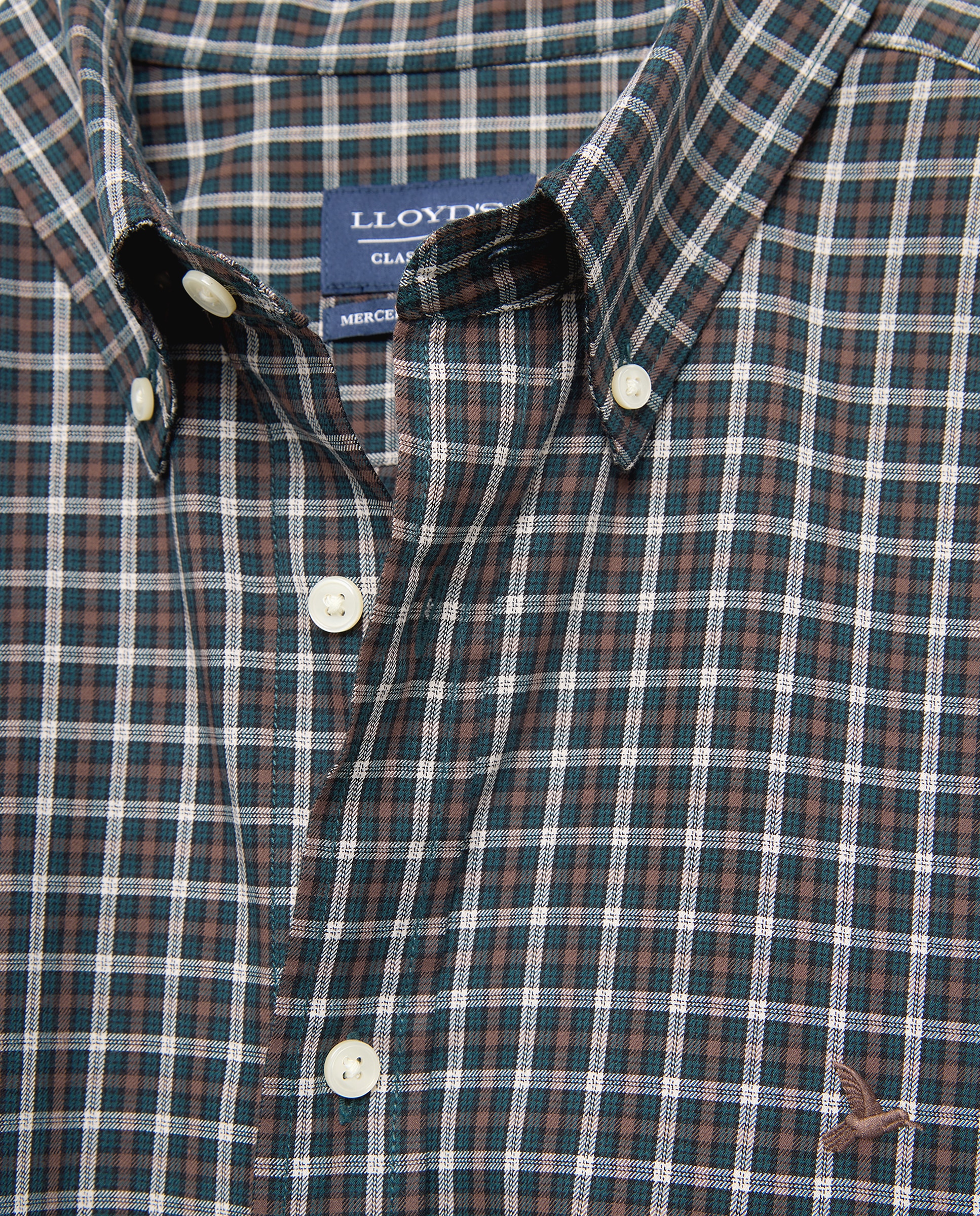 Camisa twill de hombre classic fit - Lloyd's - Marrón Marrón-2