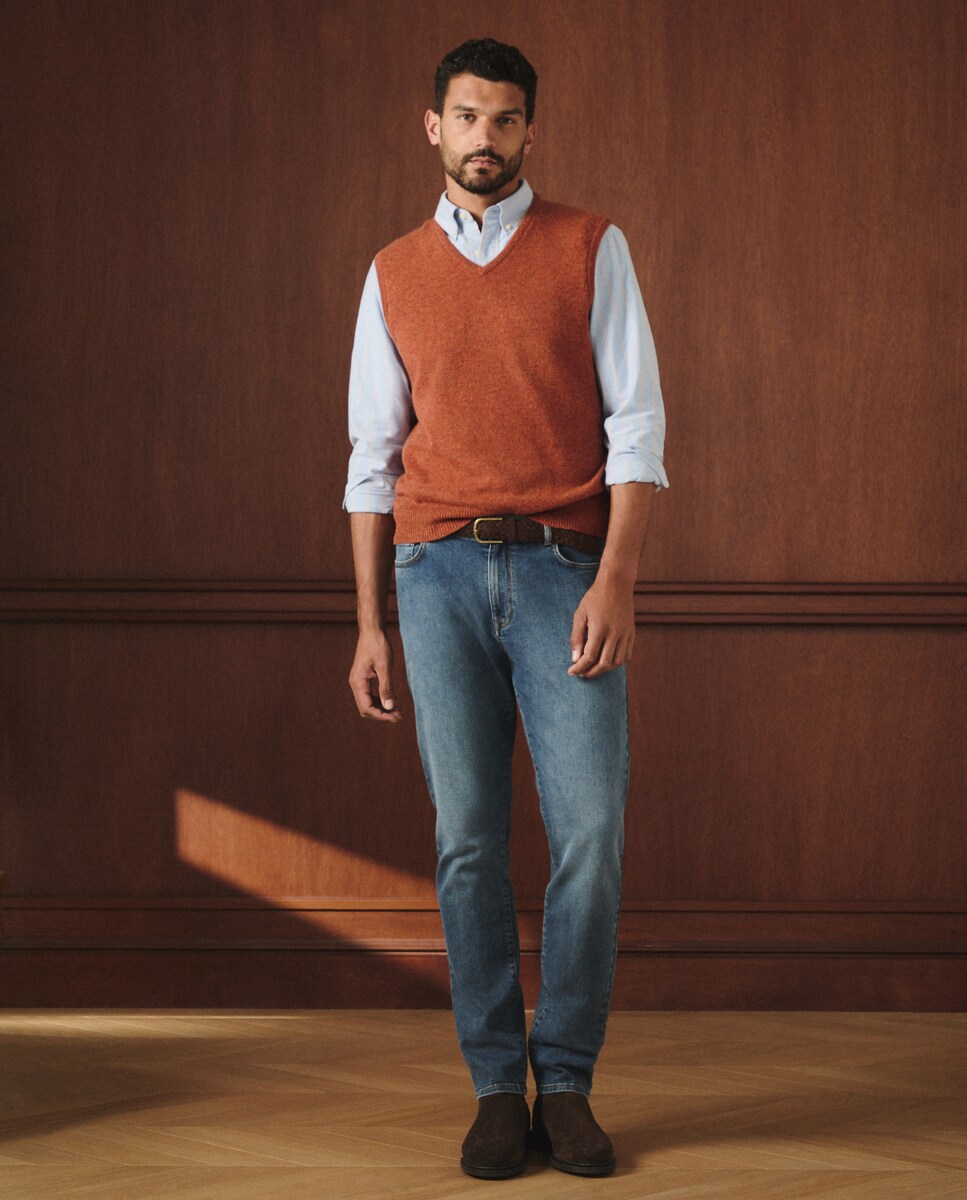 Colete de Malha Lambswool Vermelho-2