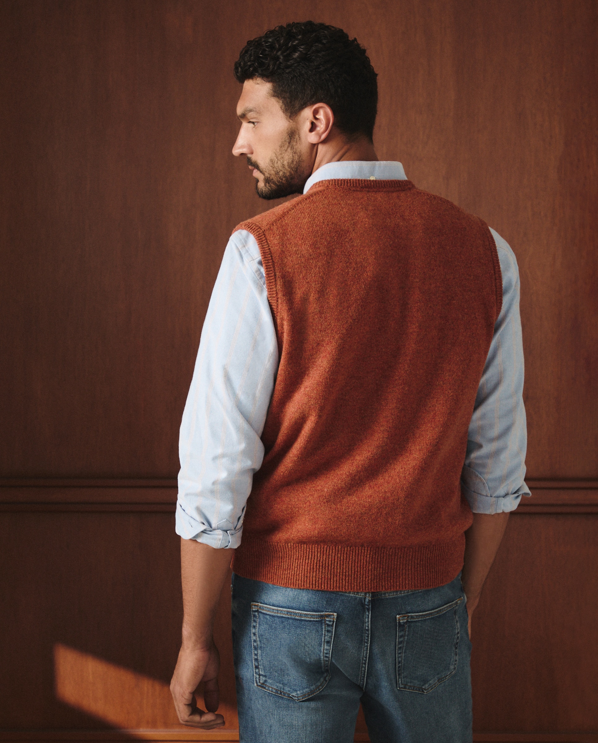 Colete de Malha Lambswool Vermelho-3