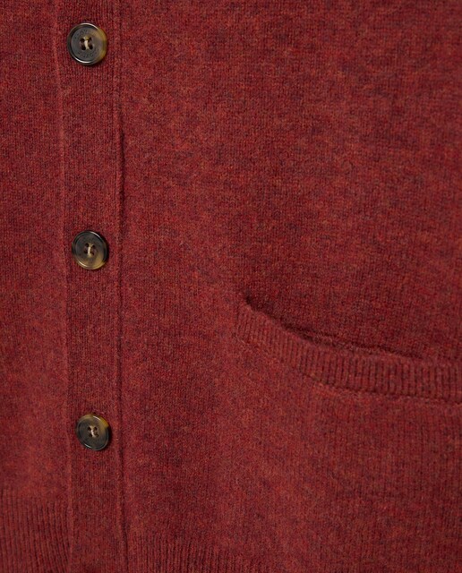 Chaleco de punto 100% lambswool con botones y cuello de pico hombre