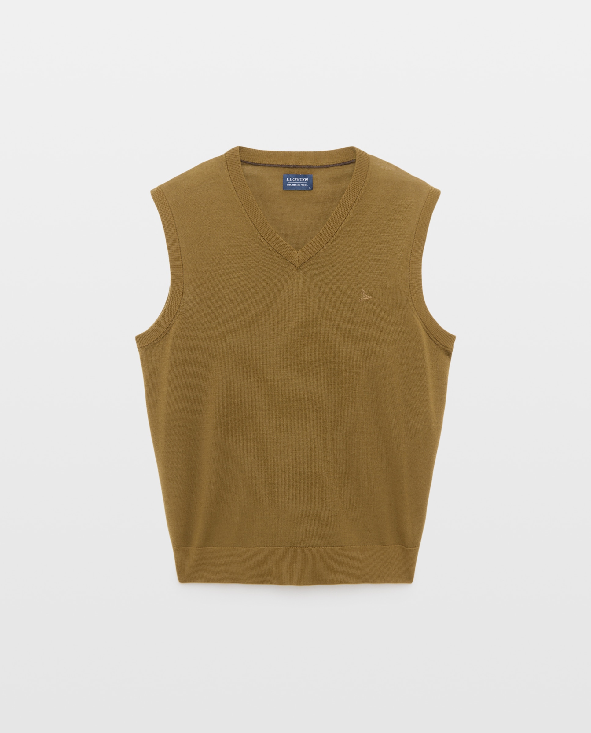 Chaleco de punto de lana merino con cuello de pico hombre - Lloyd's - Amarillo Amarillo-4
