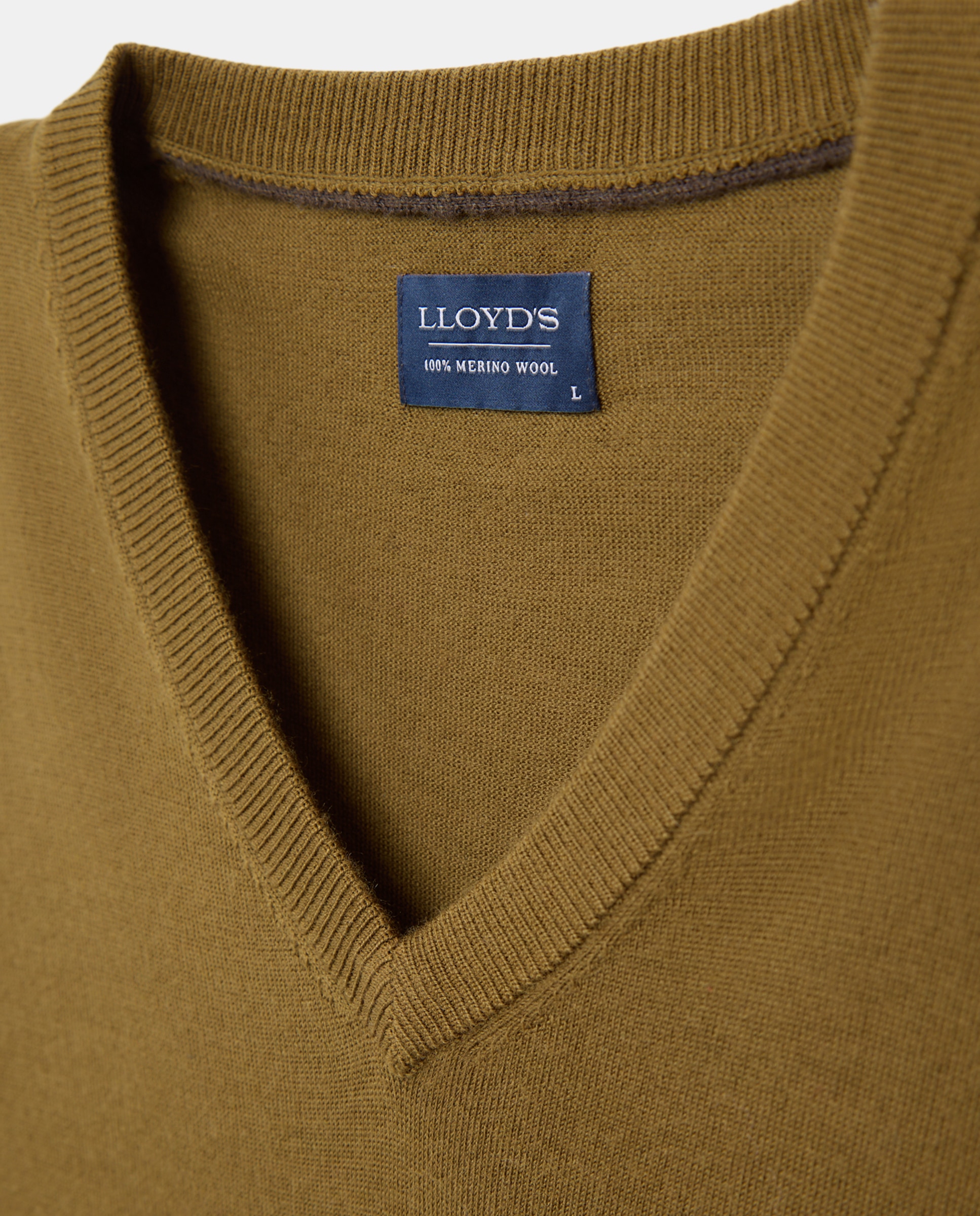 Chaleco de punto de lana merino con cuello de pico hombre - Lloyd's - Amarillo Amarillo-5
