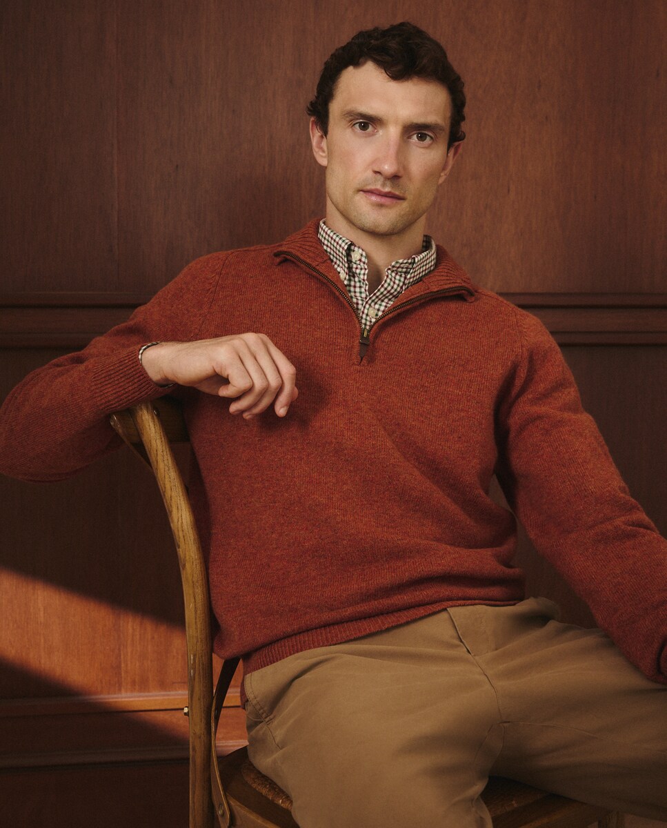 Camisola de Malha Lambswool Laranja-2