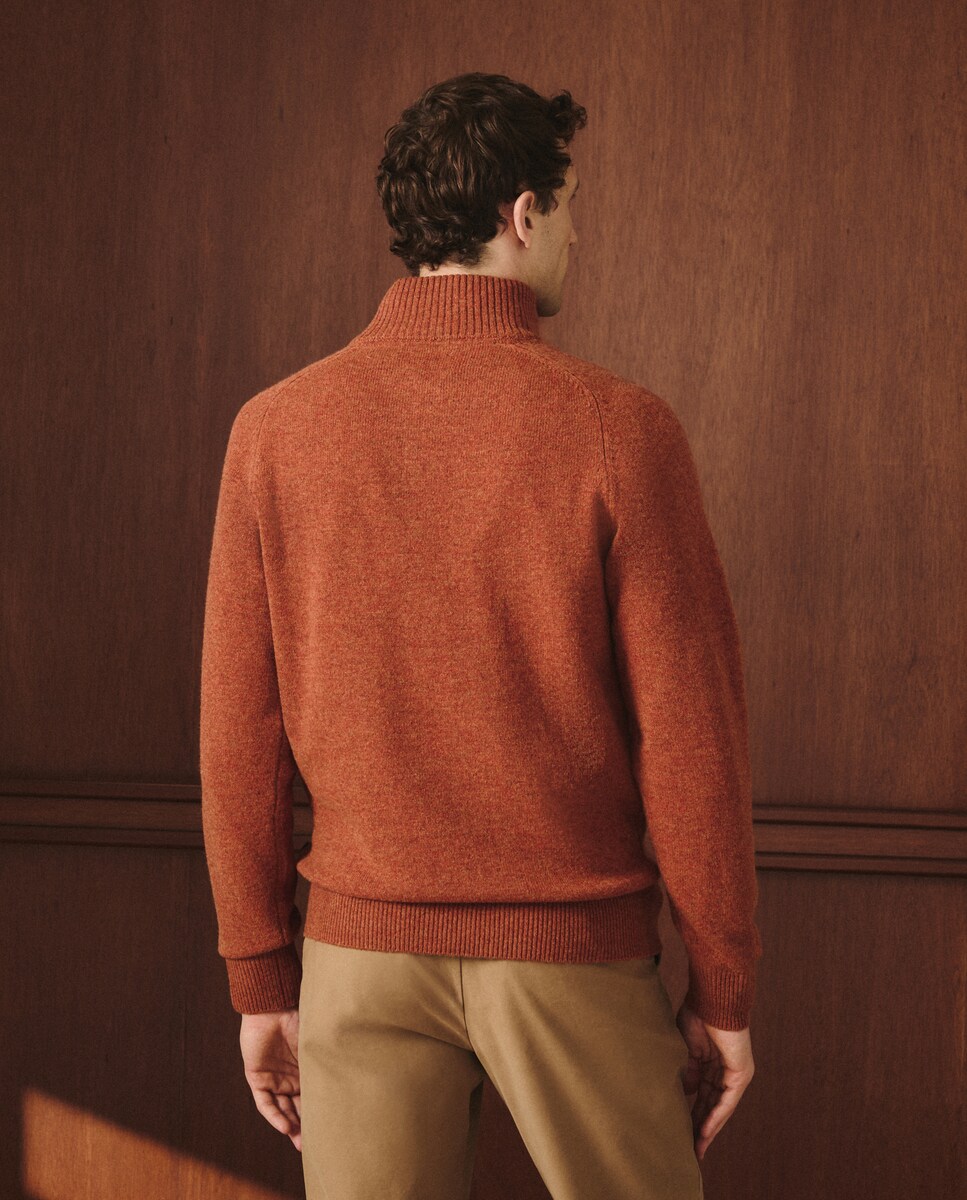 Camisola de Malha Lambswool Laranja-3