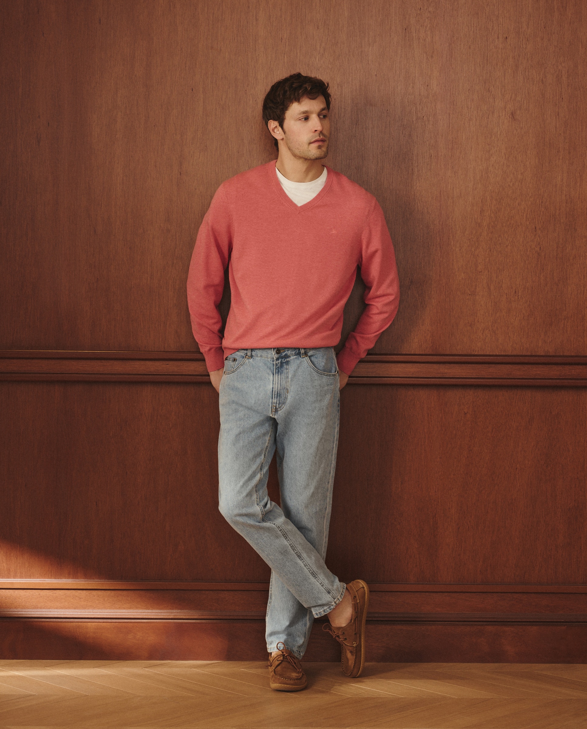 Camisola de malha com decote em bico Coral-2