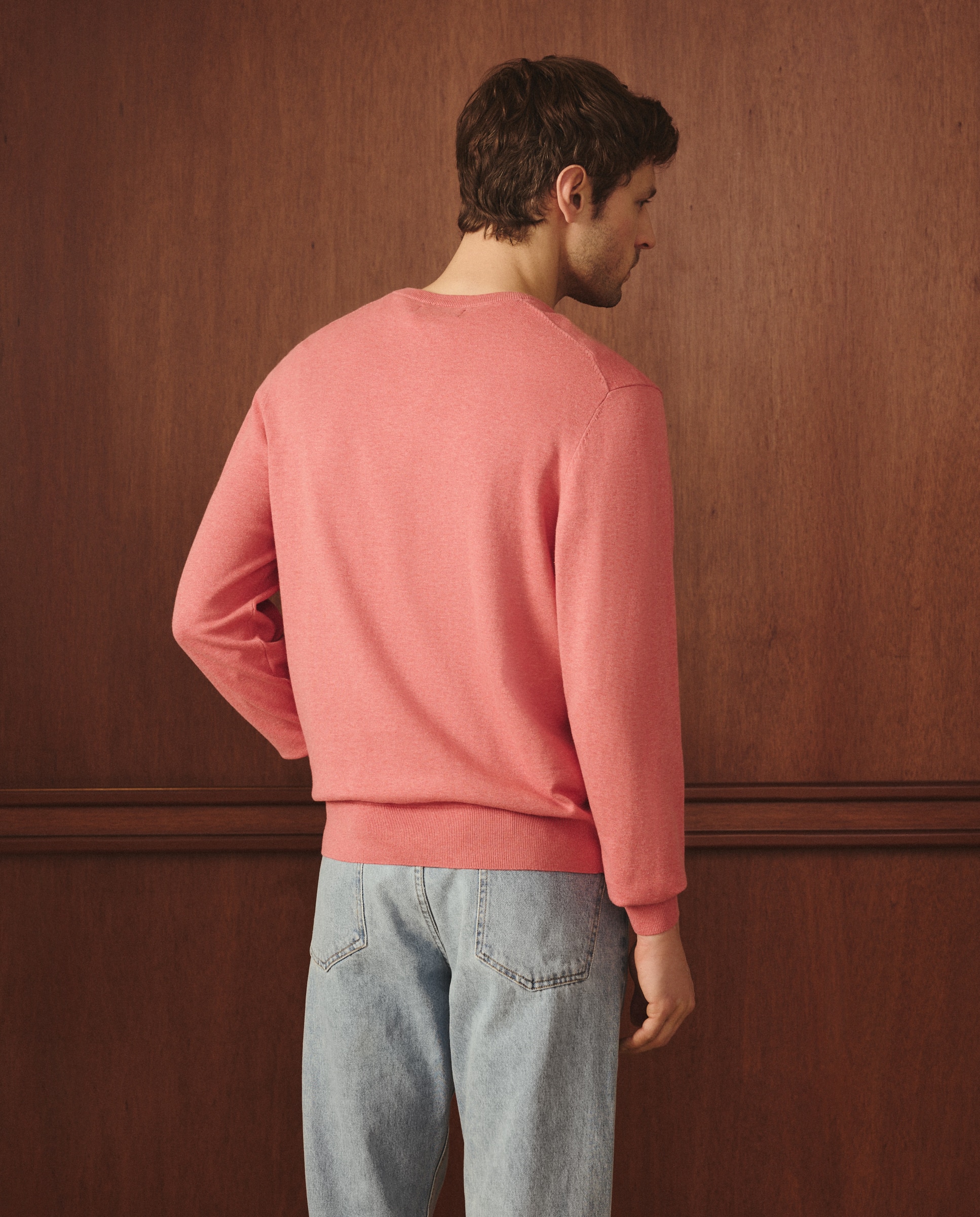 Camisola de malha com decote em bico Coral-3