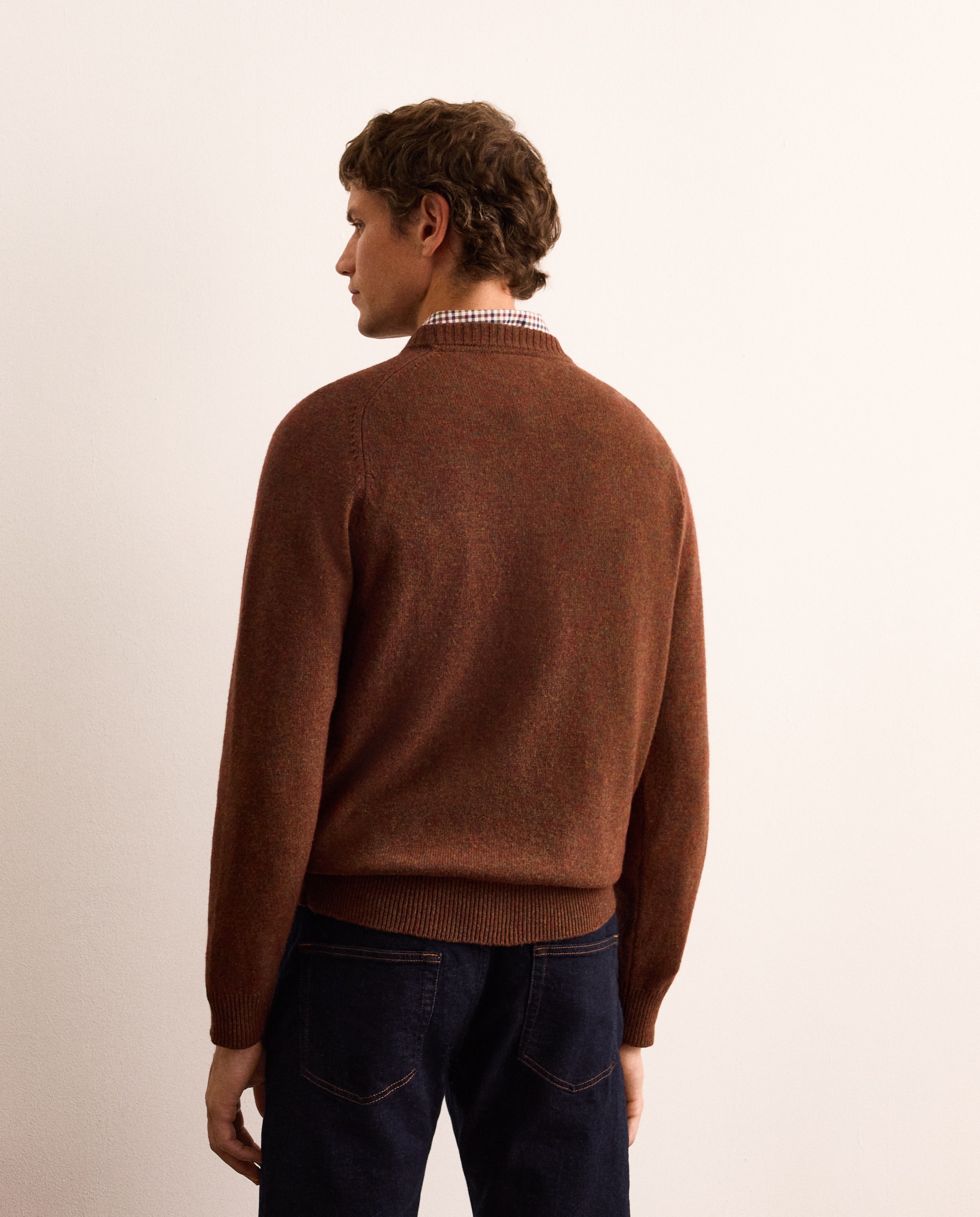 Imagen 3 de Jersey 100% lambswool con cuello redondo hombre - Lloyd's - Marrón claro Marrón claro