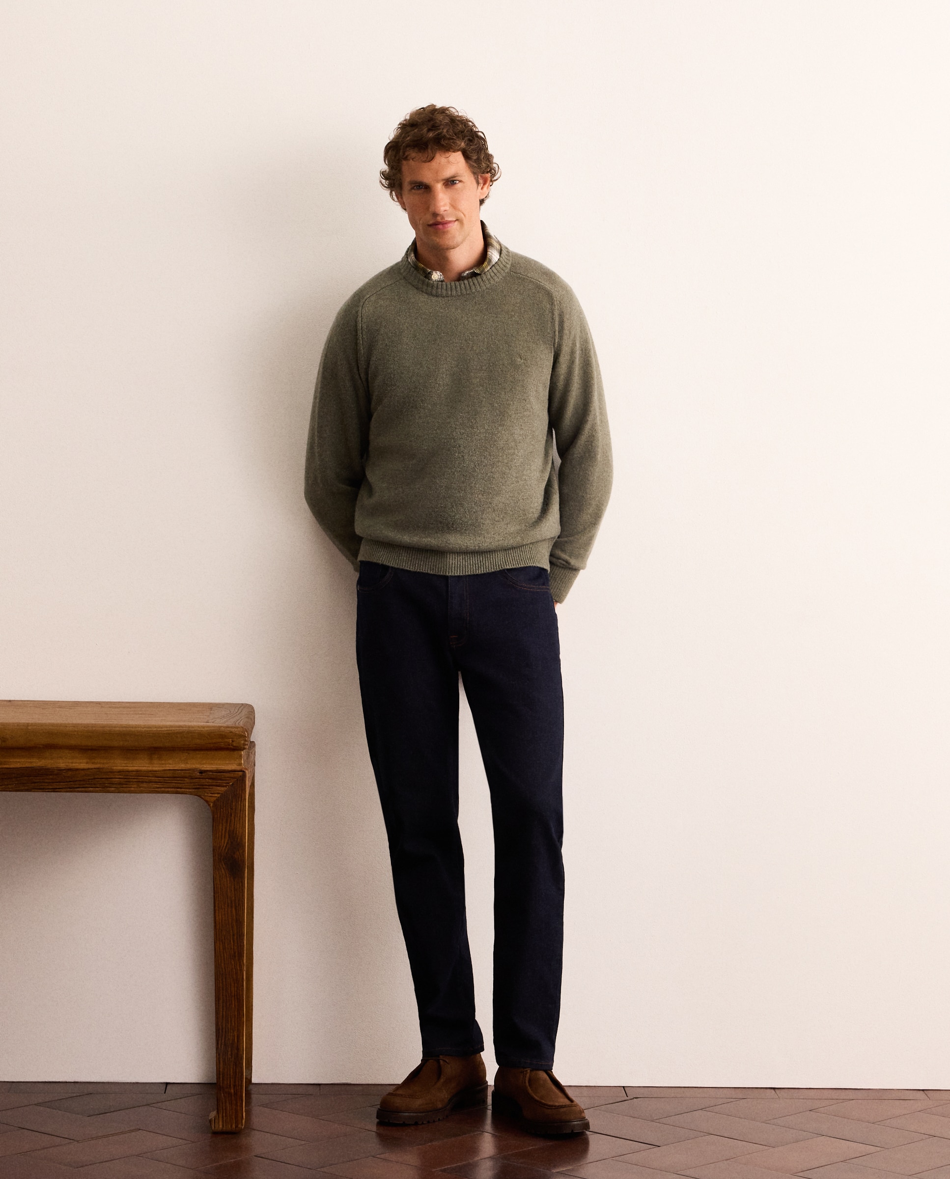 Imagen 2 de Jersey 100% lambswool con cuello redondo hombre - Lloyd's - Verde claro Verde claro