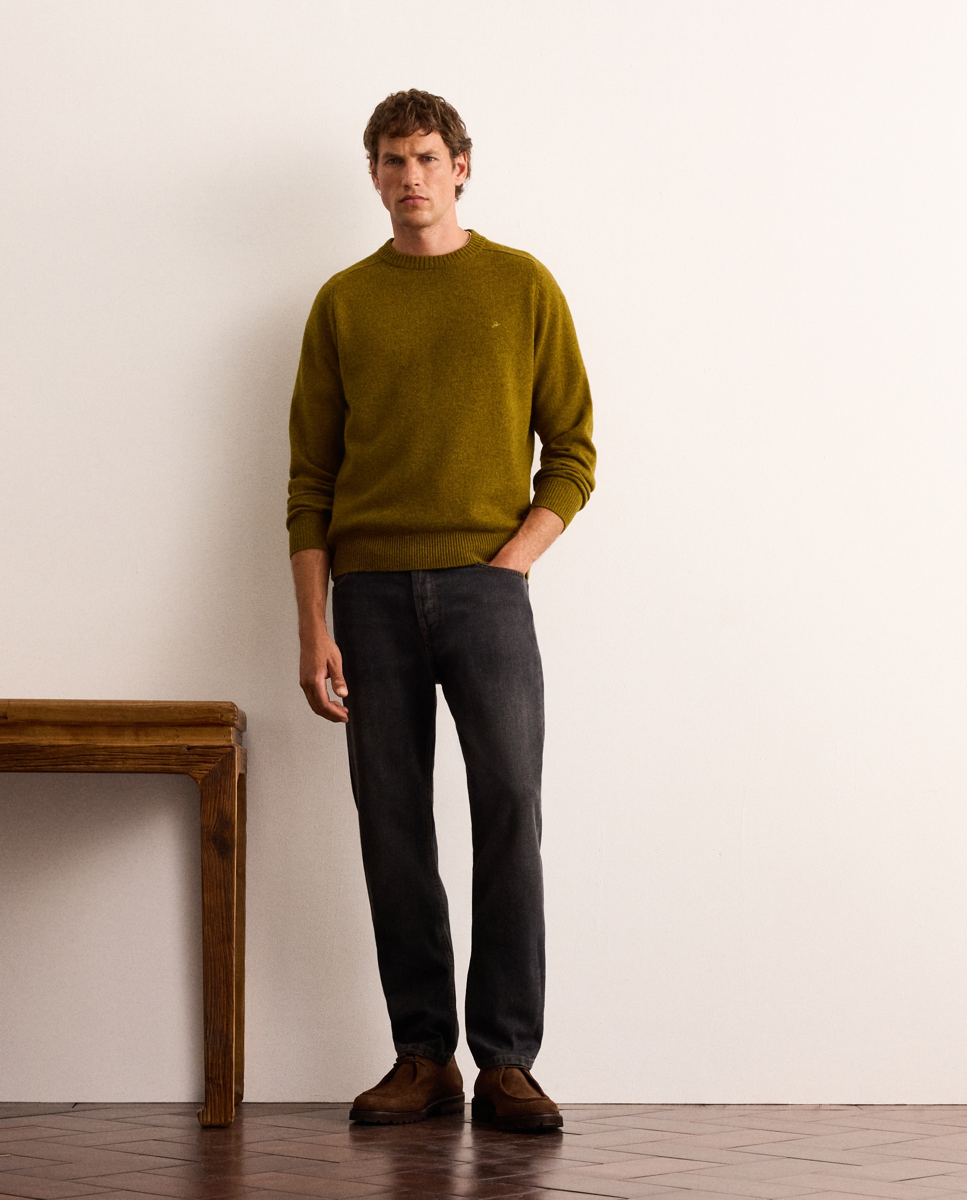 Imagen 1 de Jersey 100% lambswool con cuello redondo hombre - Lloyd's - Amarillo Amarillo
