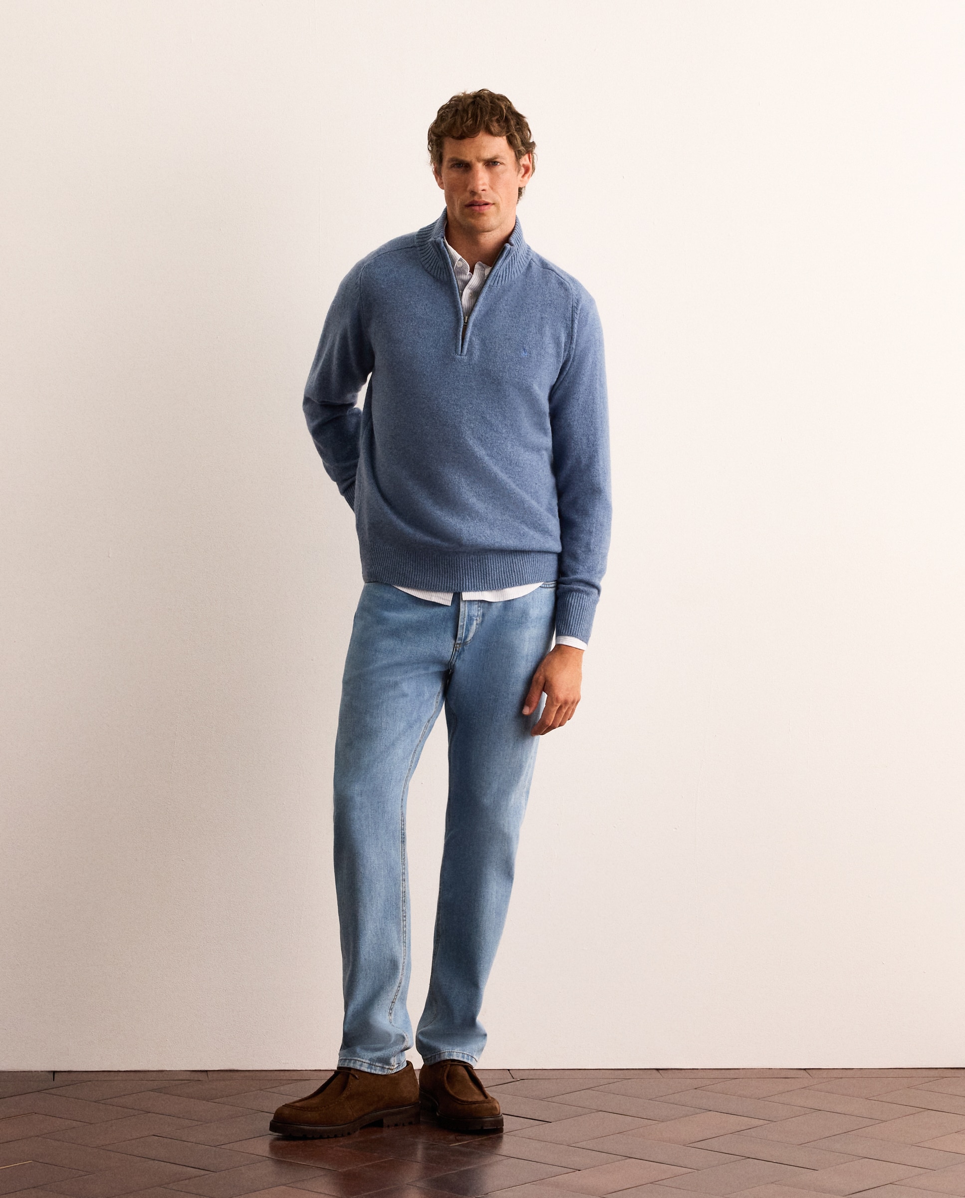 Jersey 100% lambswool con media cremallera hombre - Lloyd's - Azul Azul-2