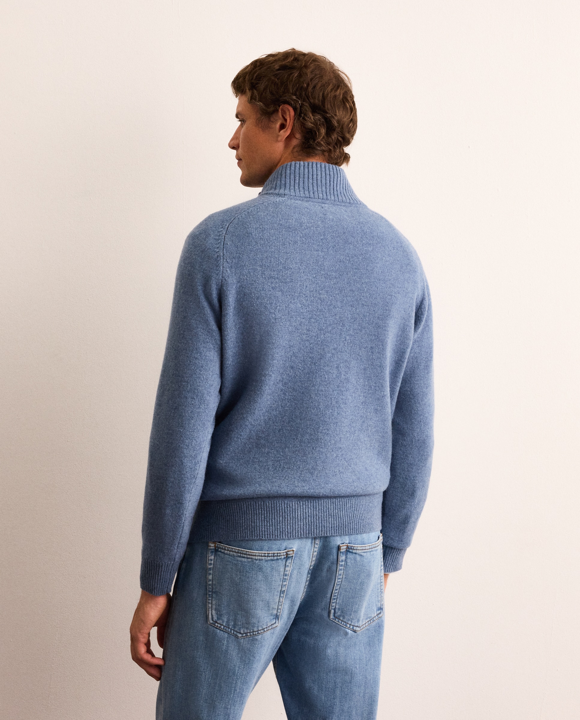 Jersey 100% lambswool con media cremallera hombre - Lloyd's - Azul Azul-3
