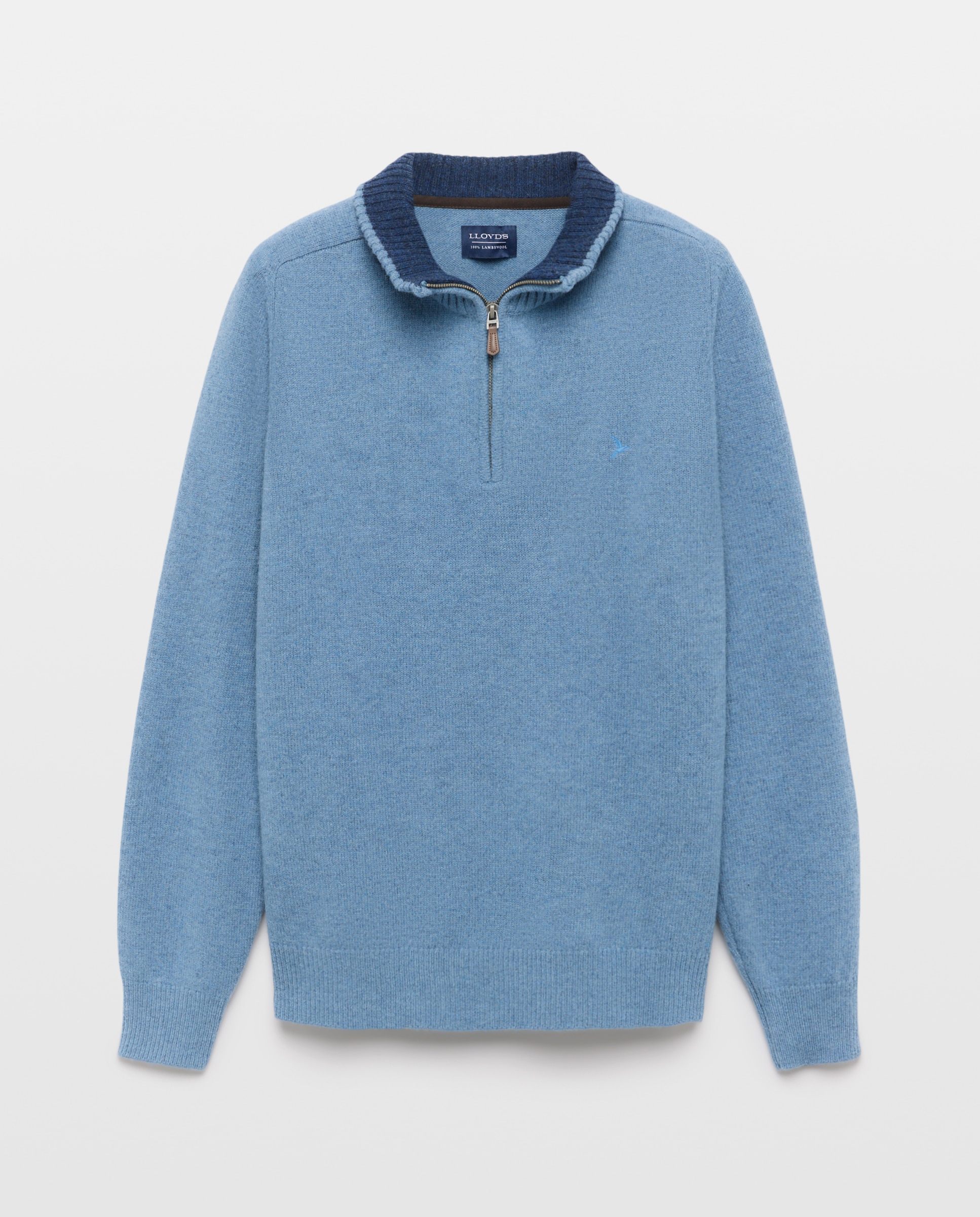 Jersey 100% lambswool con media cremallera hombre - Lloyd's - Azul Azul-4