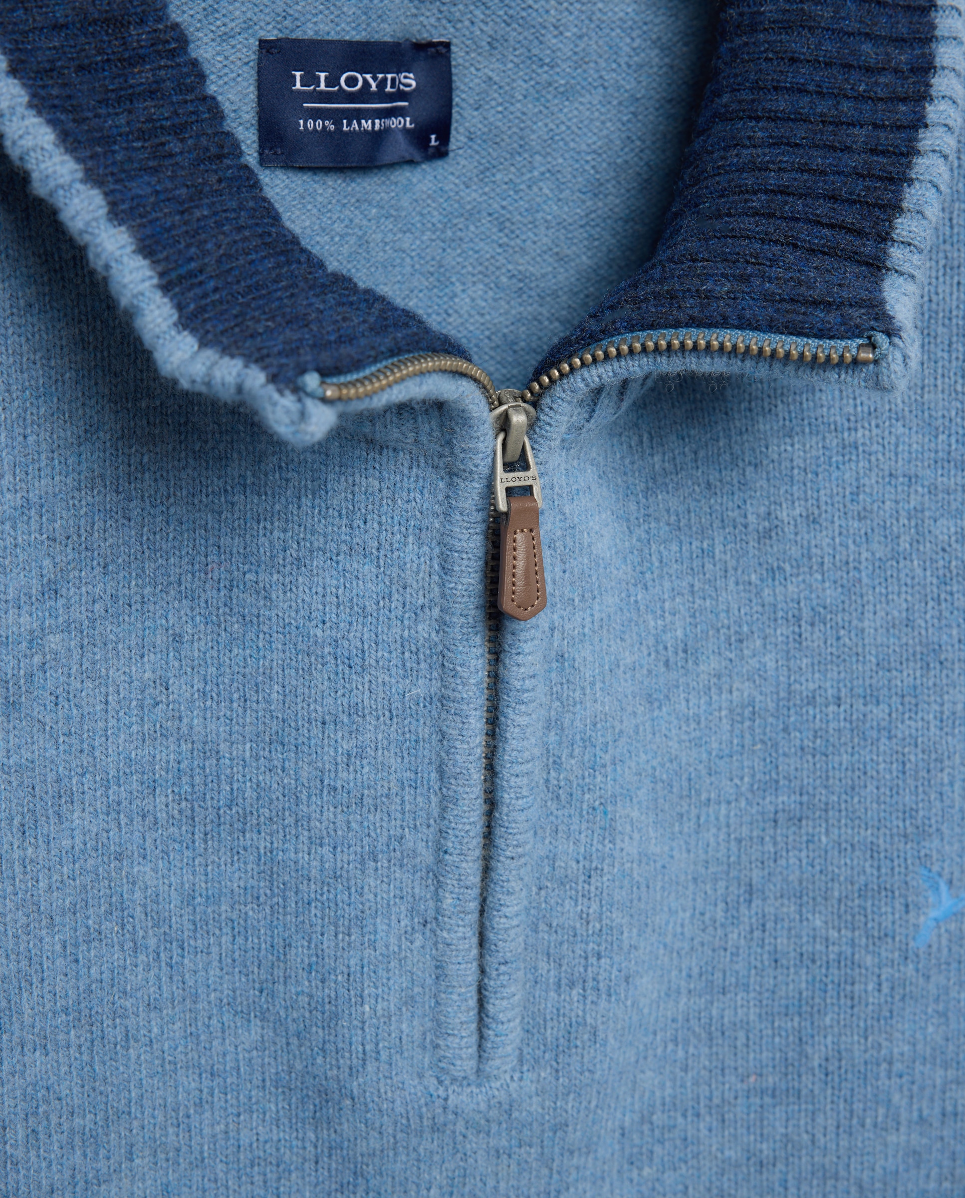 Jersey 100% lambswool con media cremallera hombre - Lloyd's - Azul Azul-5