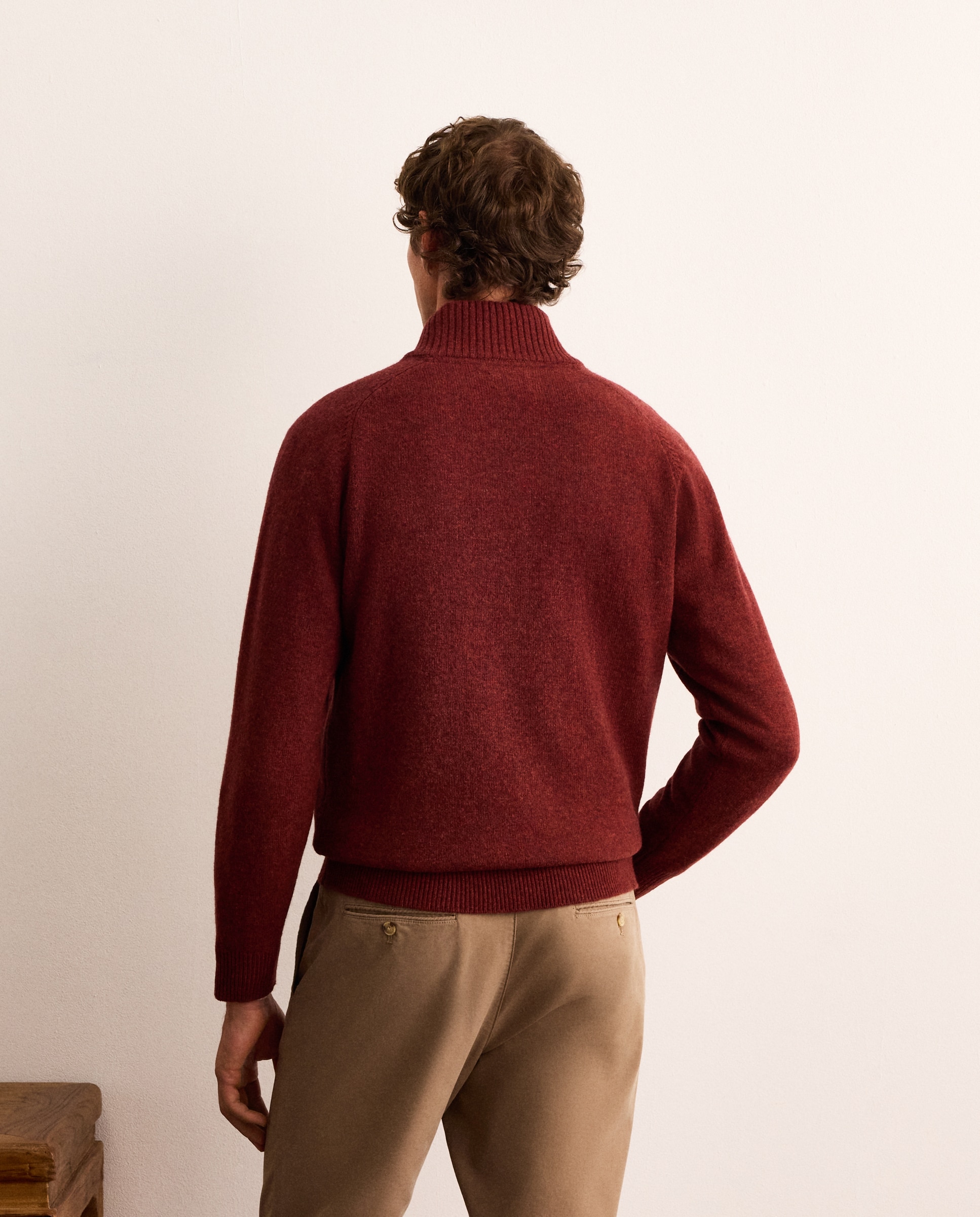 Jersey 100% lambswool con media cremallera hombre - Lloyd's - Burdeos Burdeos-3