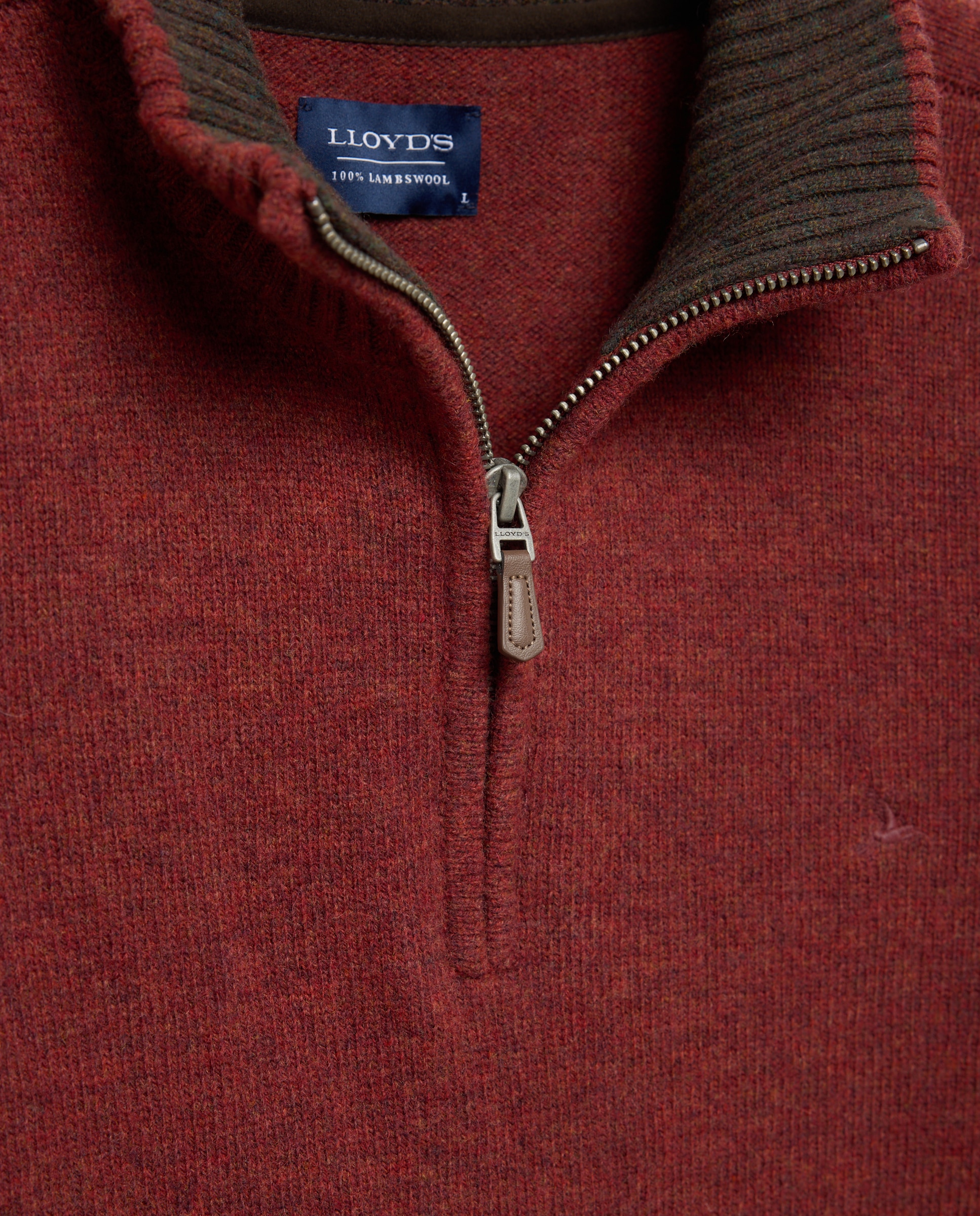 Jersey 100% lambswool con media cremallera hombre - Lloyd's - Burdeos Burdeos-5