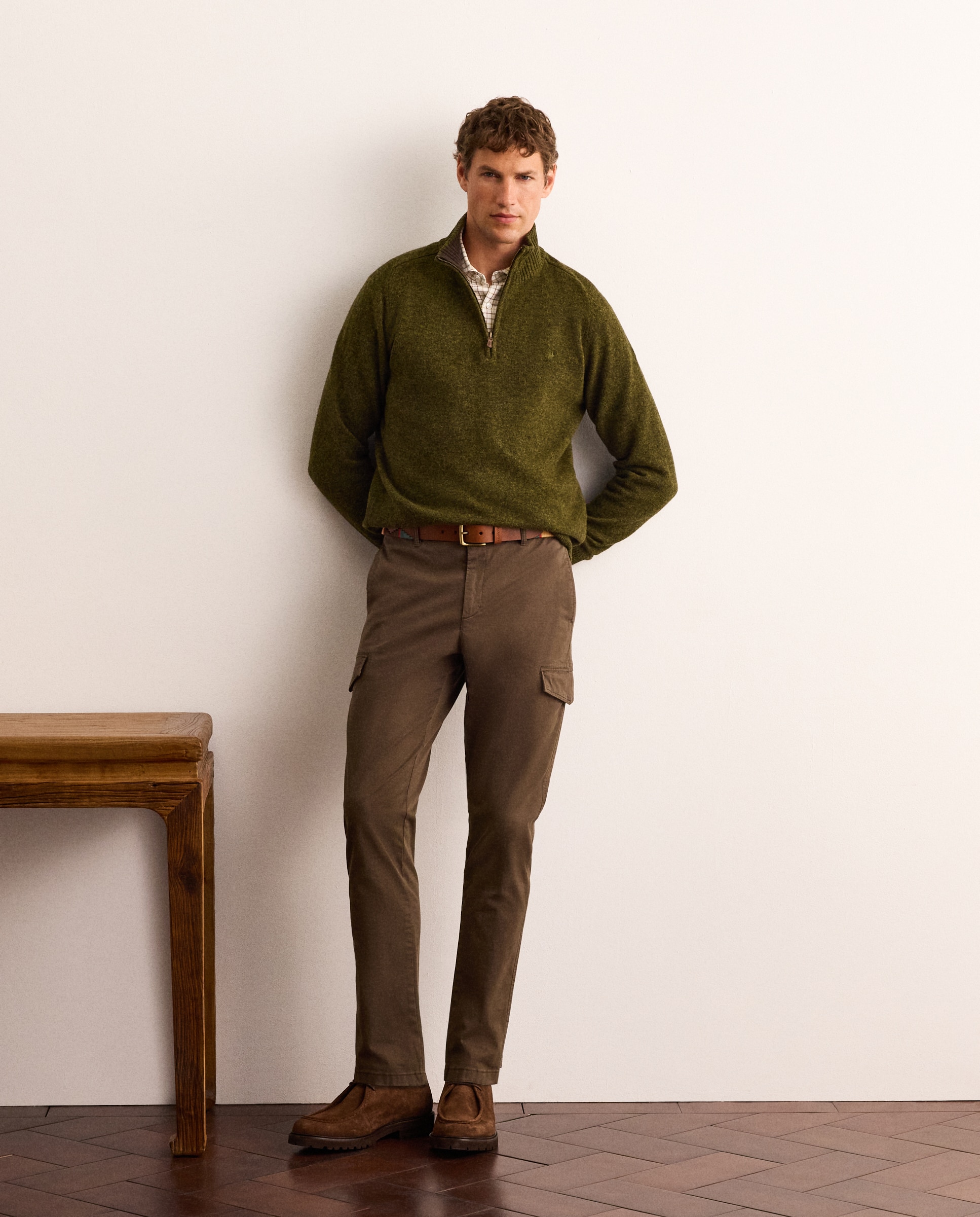 Jersey 100% lambswool con media cremallera hombre - Lloyd's - Verde oscuro Verde oscuro-2