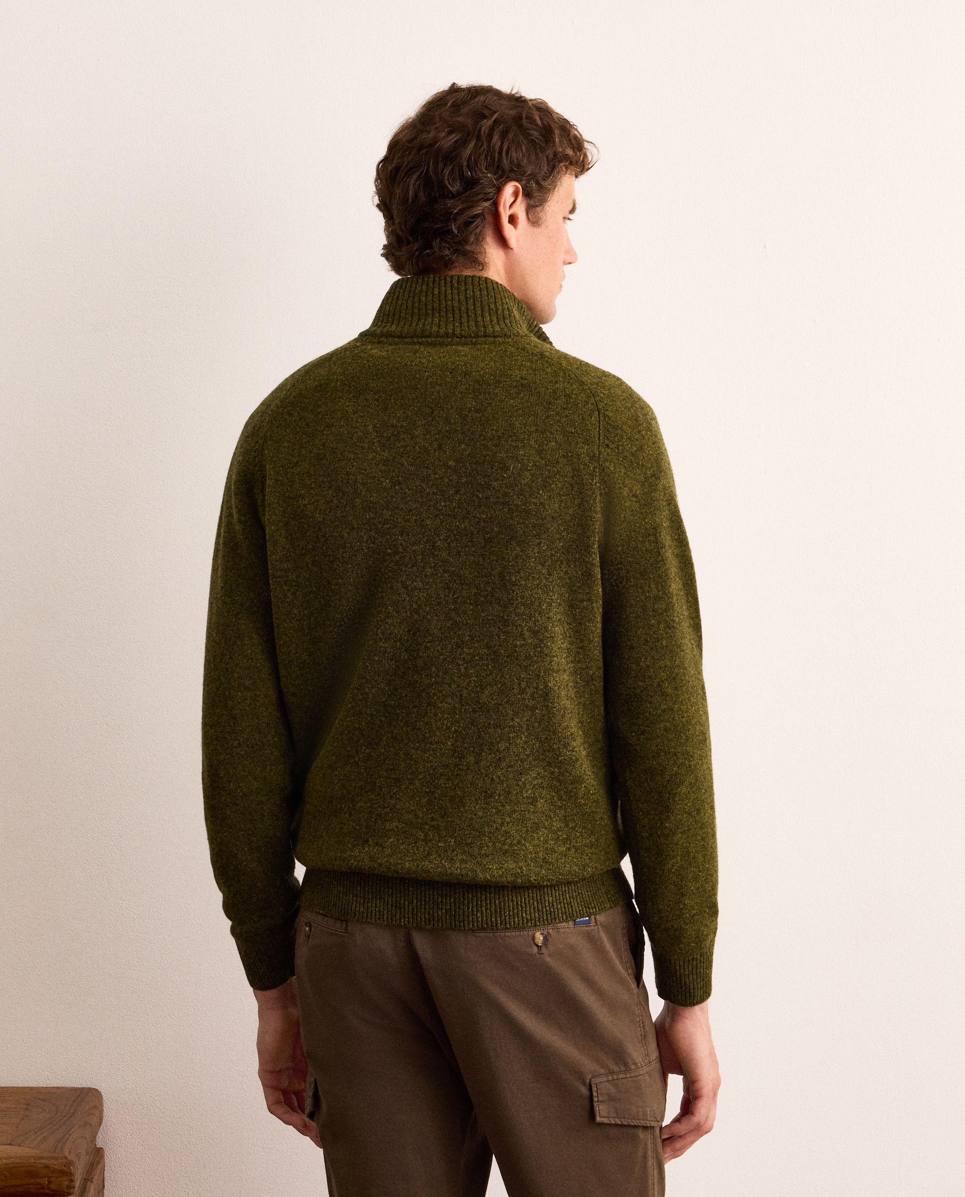 Jersey 100% lambswool con media cremallera hombre - Lloyd's - Verde oscuro Verde oscuro-3