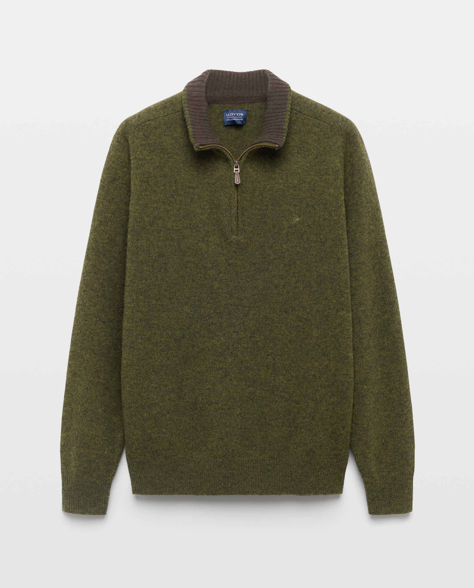 Jersey 100% lambswool con media cremallera hombre - Lloyd's - Verde oscuro Verde oscuro-4