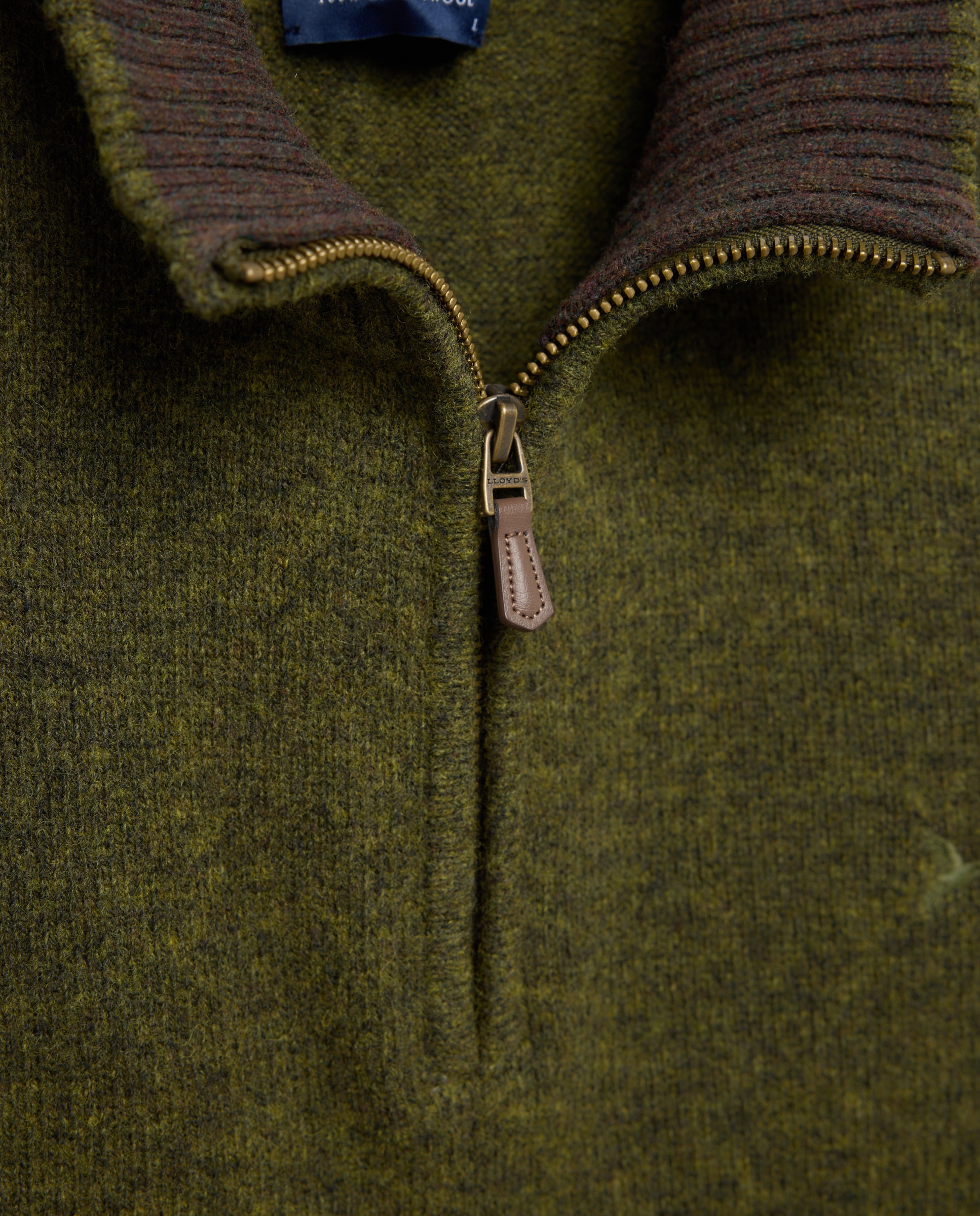Jersey 100% lambswool con media cremallera hombre - Lloyd's - Verde oscuro Verde oscuro-5