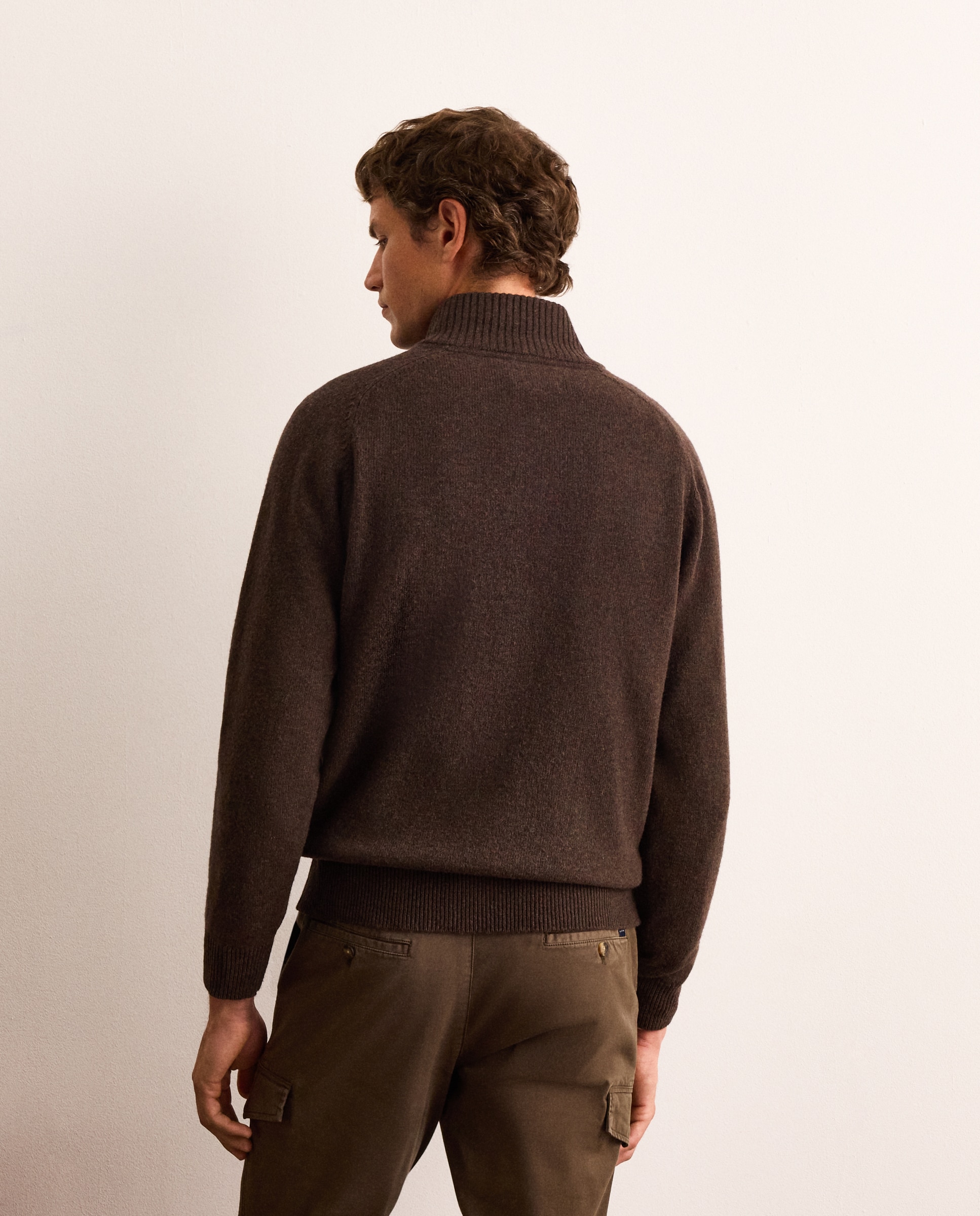 Jersey 100% lambswool con media cremallera hombre - Lloyd's - Marrón Marrón-3