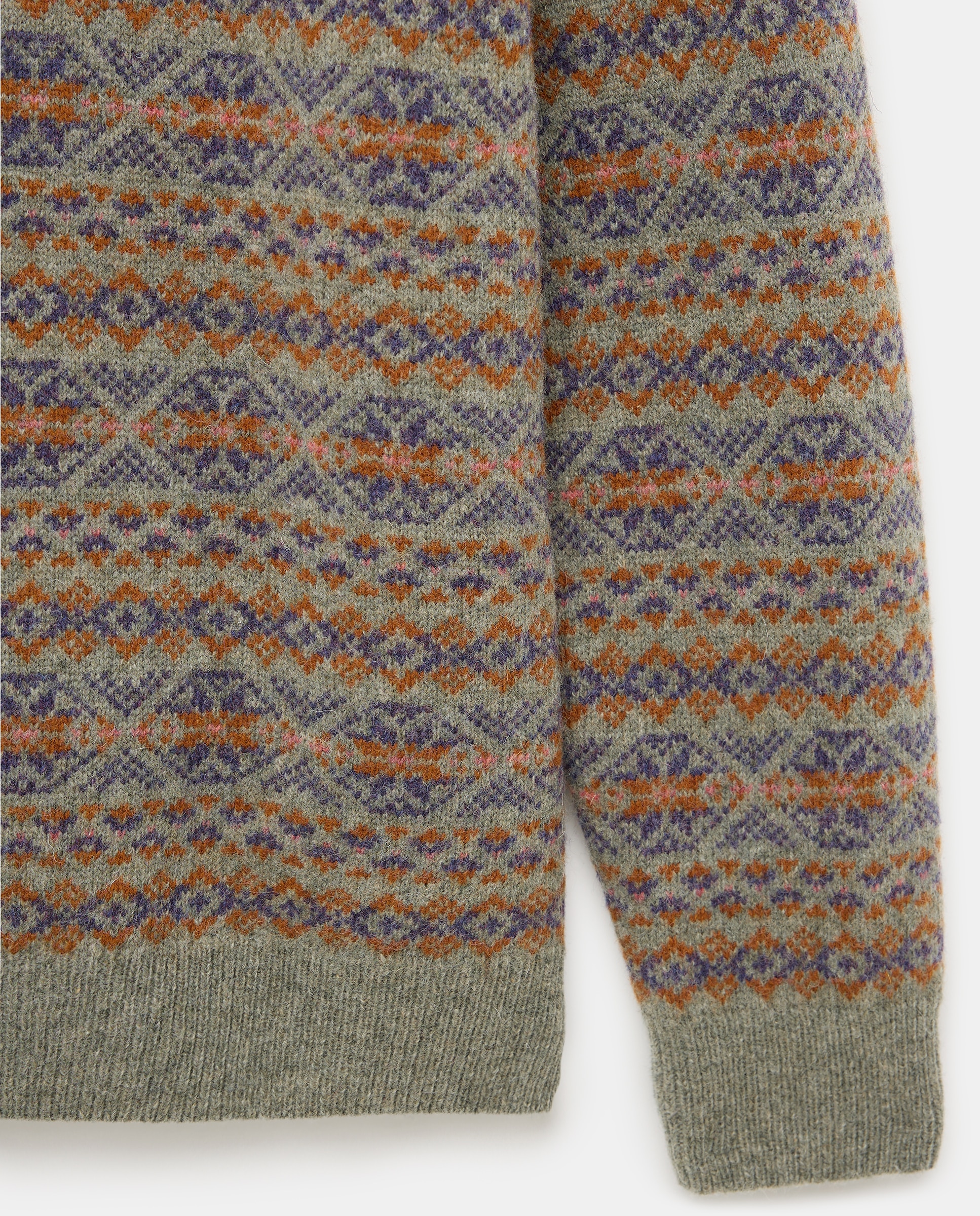 Jersey jacquard de lana Shetland con cuello redondo hombre - Lloyd's - Verde claro Verde claro-6