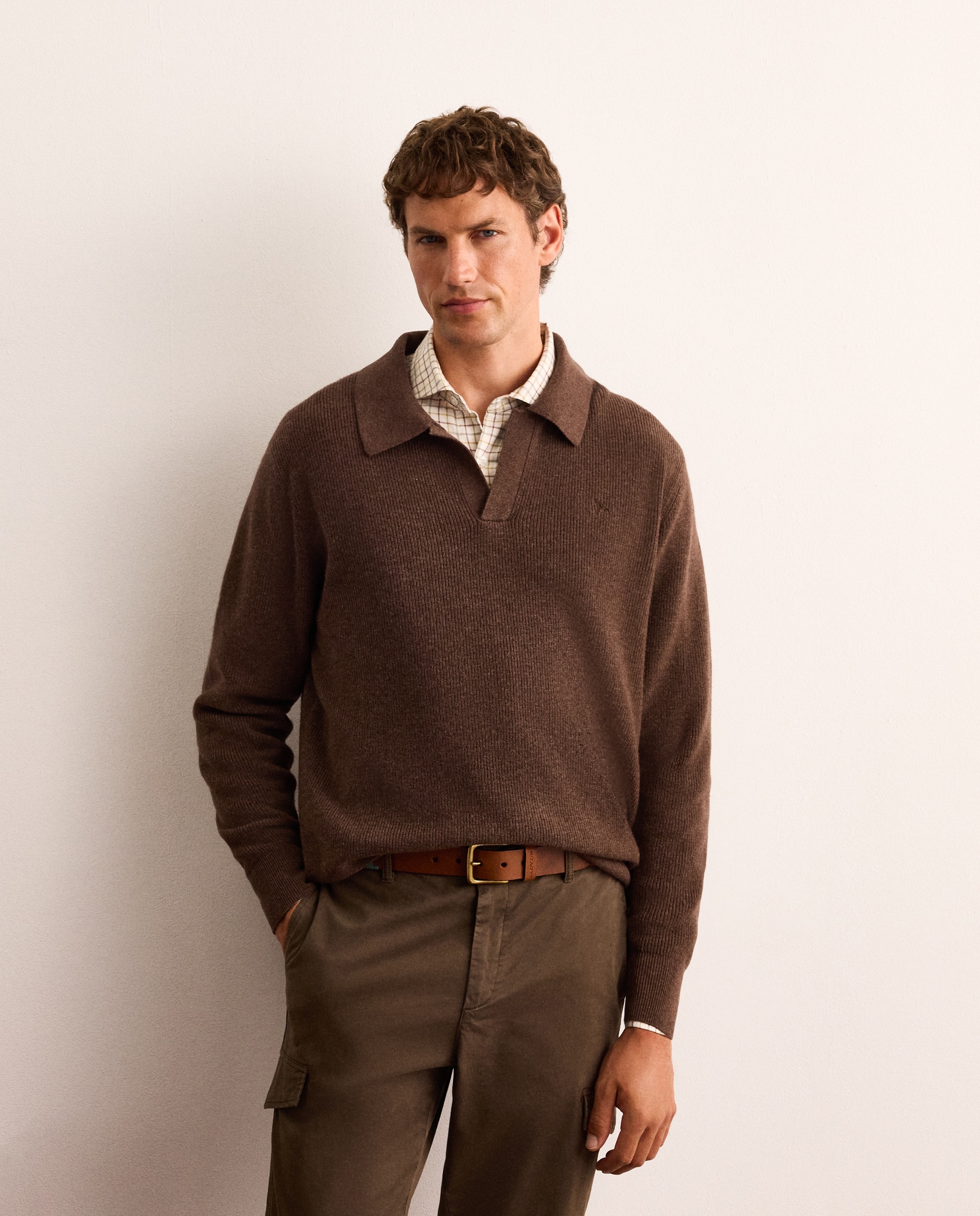 Jersey de hombre cuello polo - Lloyd's - Marrón Marrón-1