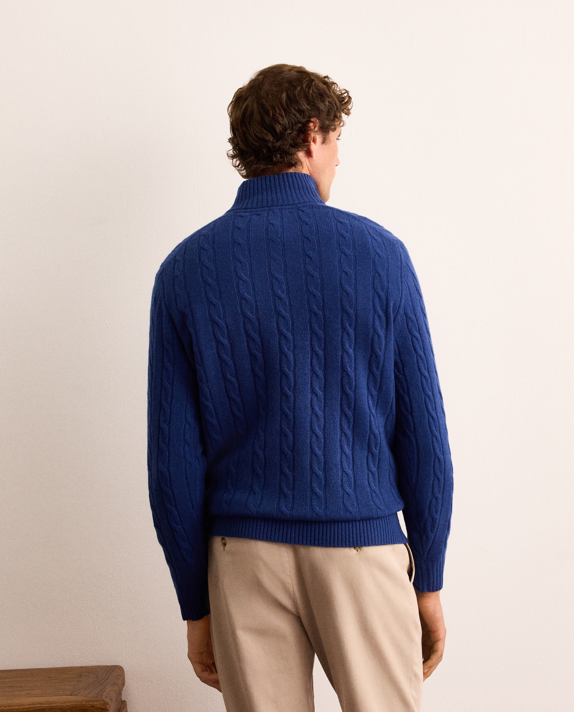 Jersey de hombre de ochos con media cremallera - Lloyd's - Azul Azul-3