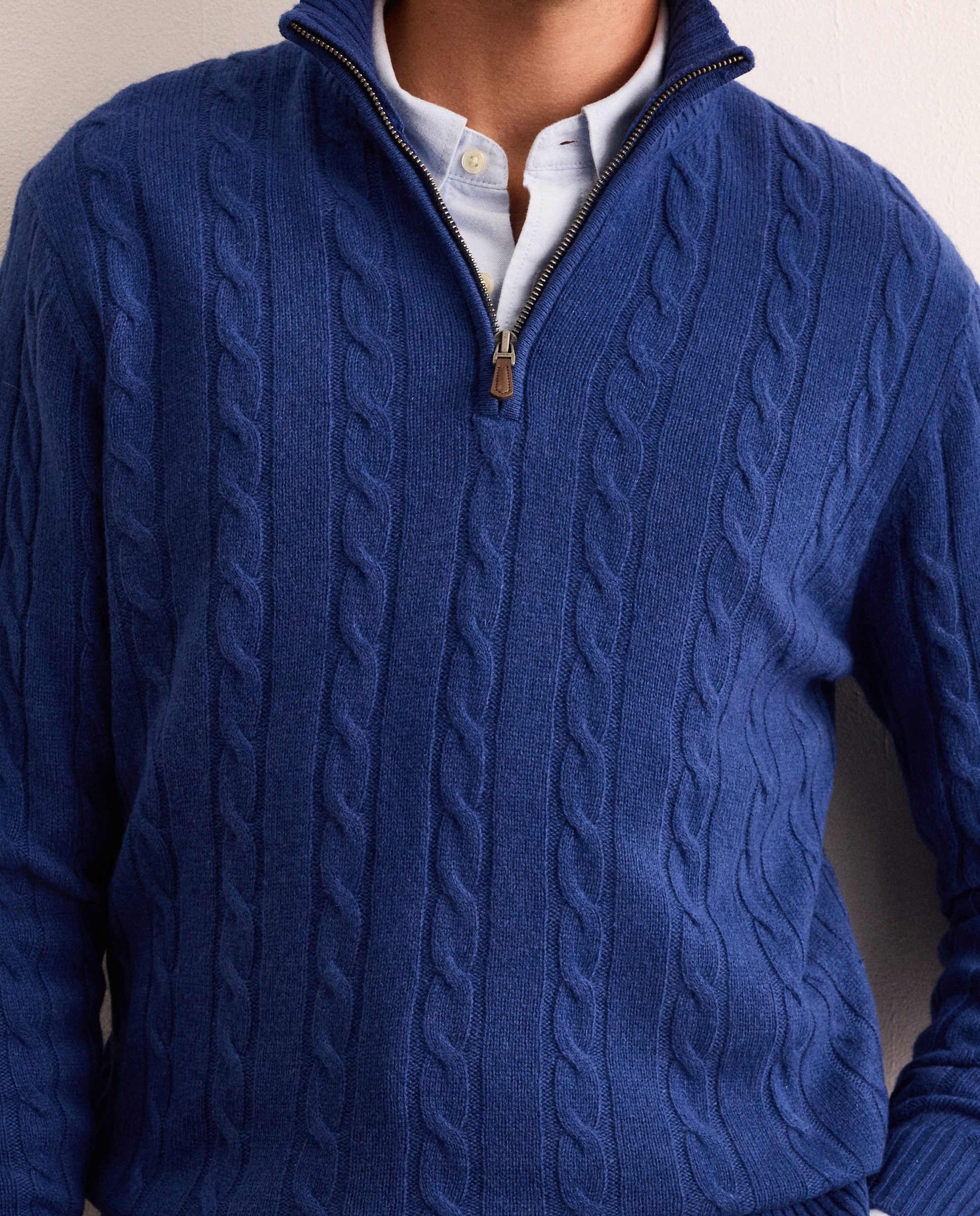 Jersey de hombre de ochos con media cremallera - Lloyd's - Azul Azul-4
