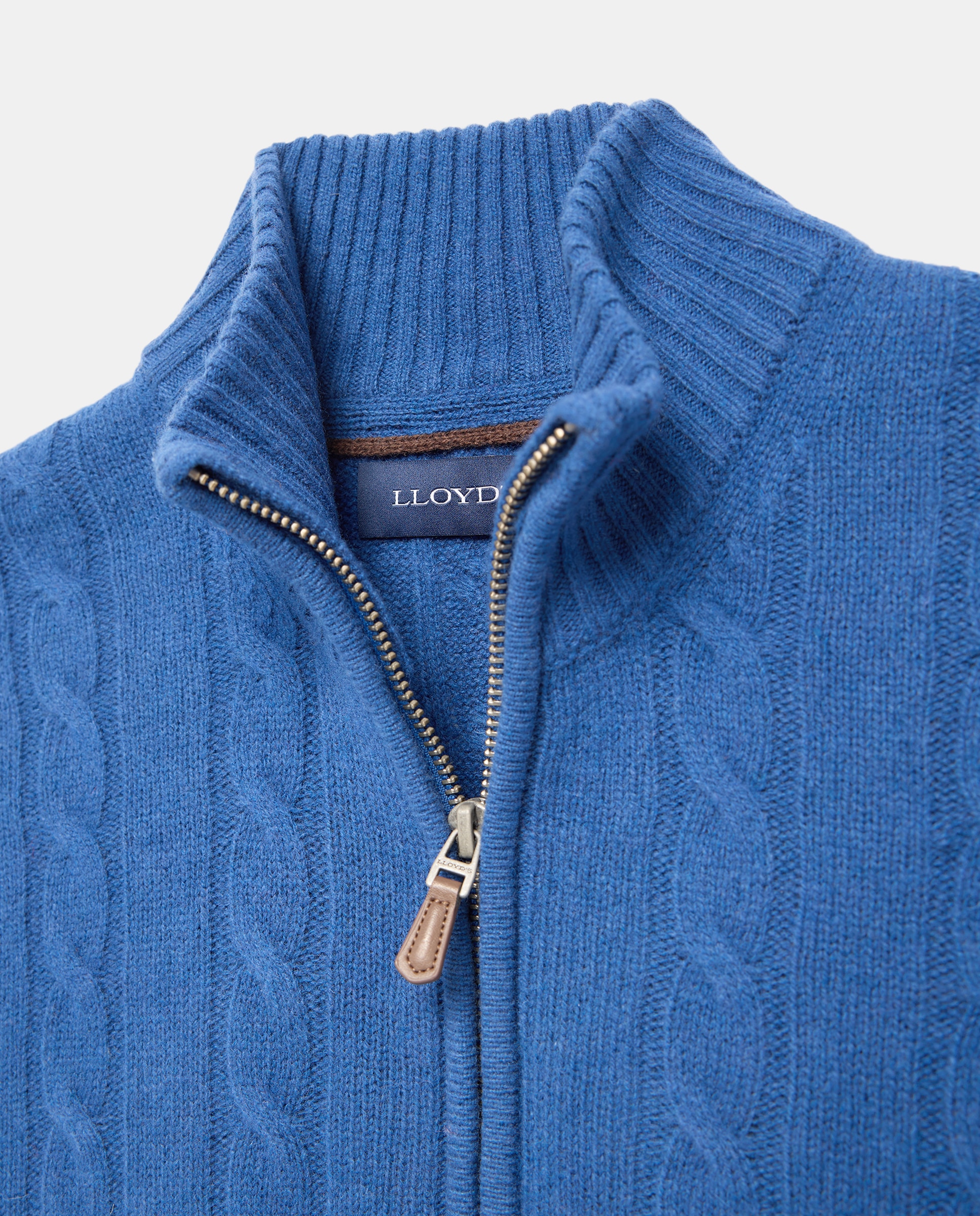 Jersey de hombre de ochos con media cremallera - Lloyd's - Azul Azul-6