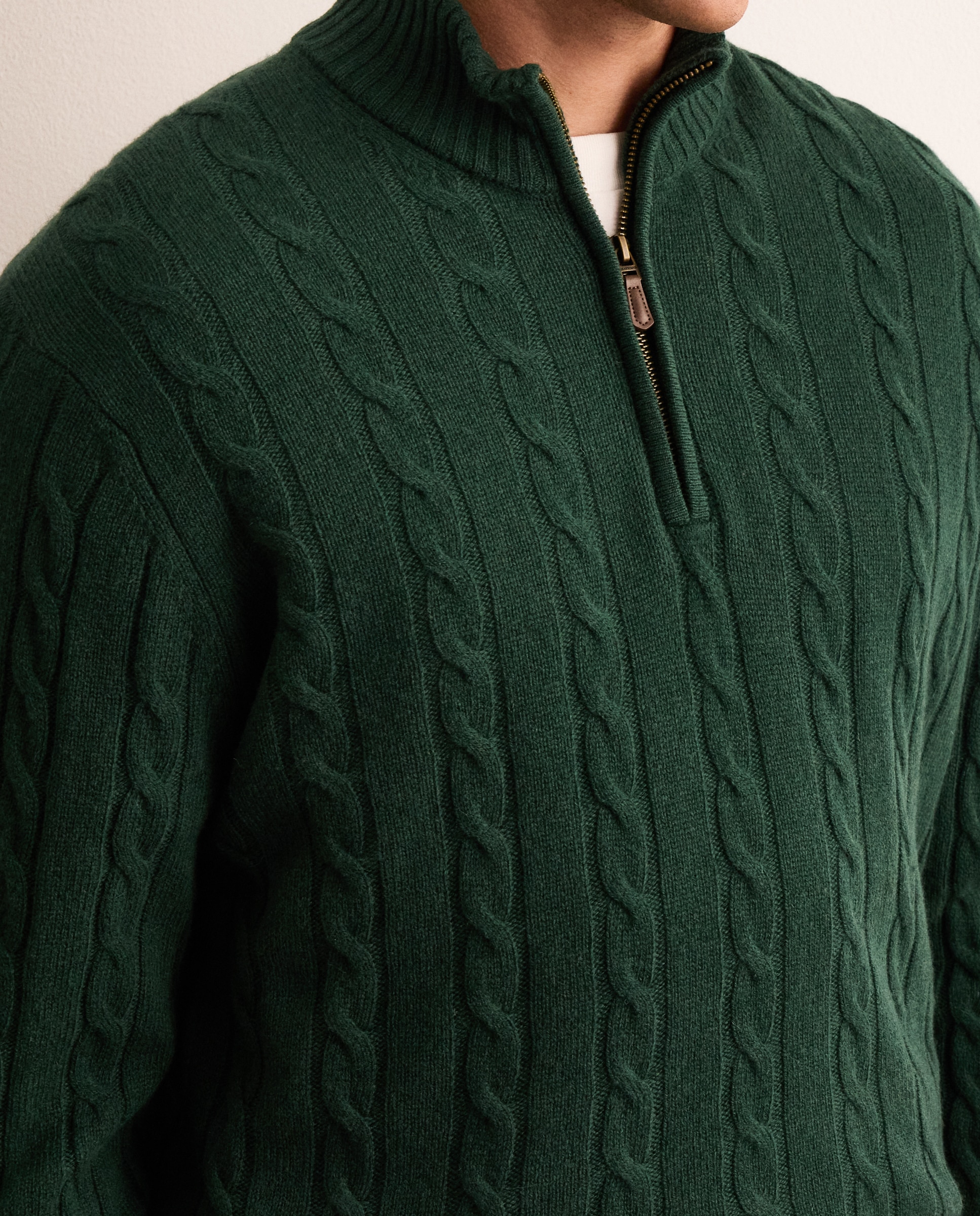 Jersey de hombre de ochos con media cremallera - Lloyd's - Verde oscuro Verde oscuro-3