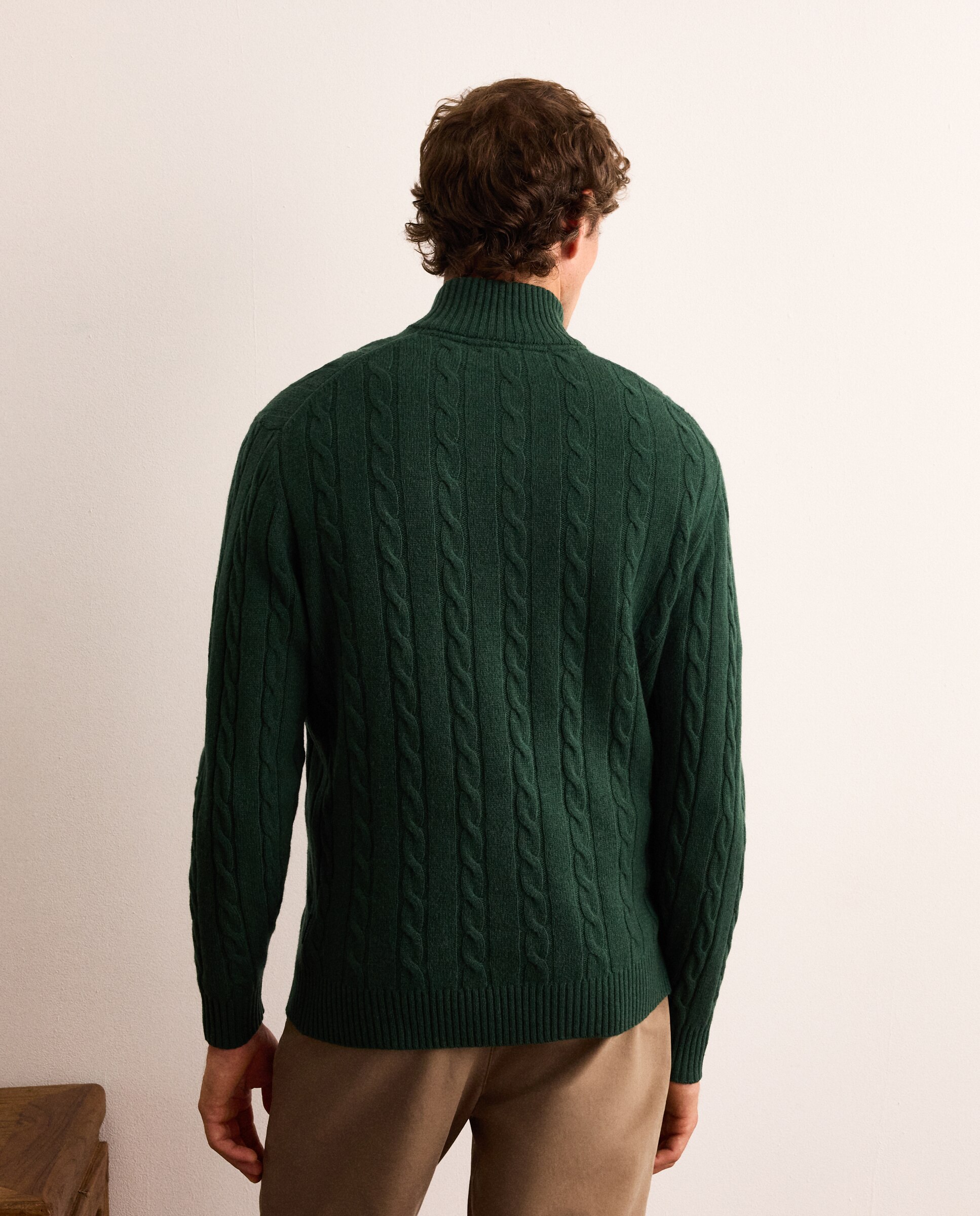 Jersey de hombre de ochos con media cremallera - Lloyd's - Verde oscuro Verde oscuro-4