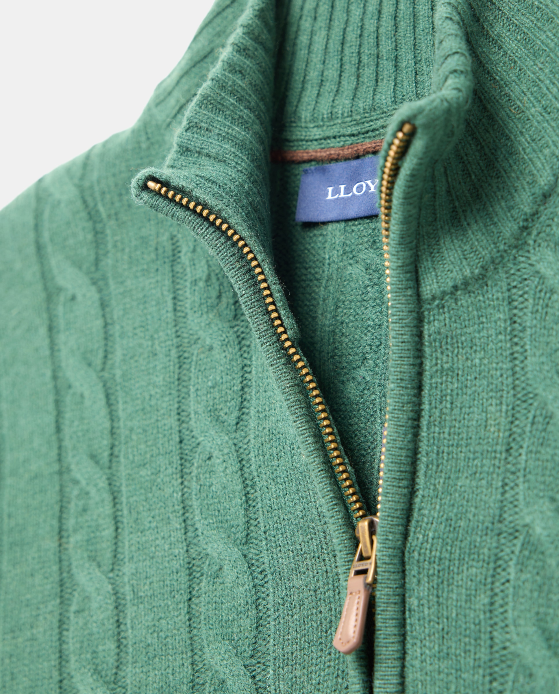 Jersey de hombre de ochos con media cremallera - Lloyd's - Verde oscuro Verde oscuro-6