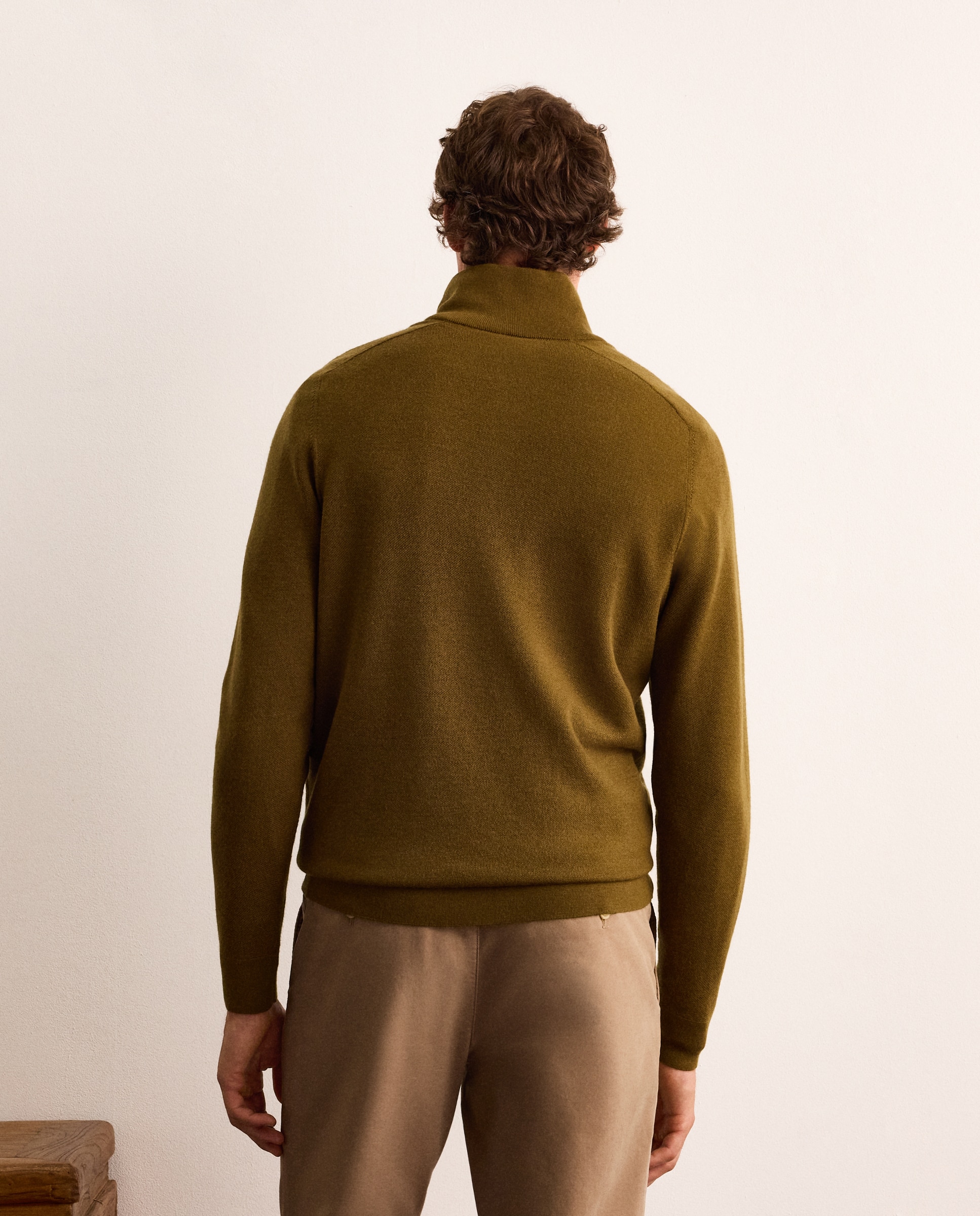 Jersey con estructura de lana merino con media cremallera hombre - Lloyd's - Amarillo Amarillo-3