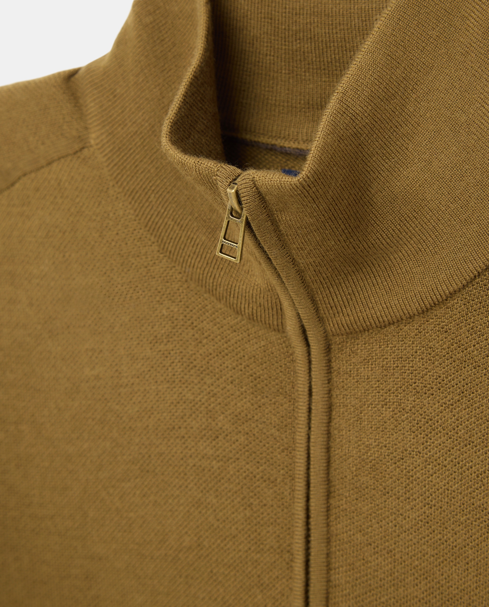 Jersey con estructura de lana merino con media cremallera hombre - Lloyd's - Amarillo Amarillo-5
