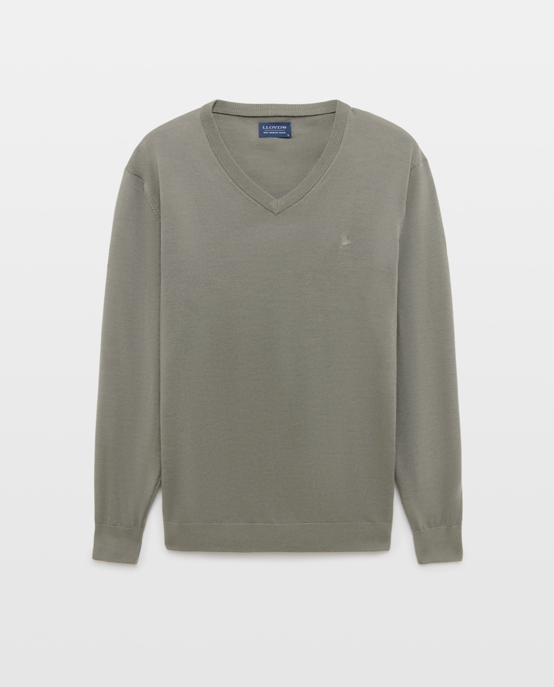 Jersey fino de lana merino con cuello de pico hombre - Lloyd's - Verde claro Verde claro-4