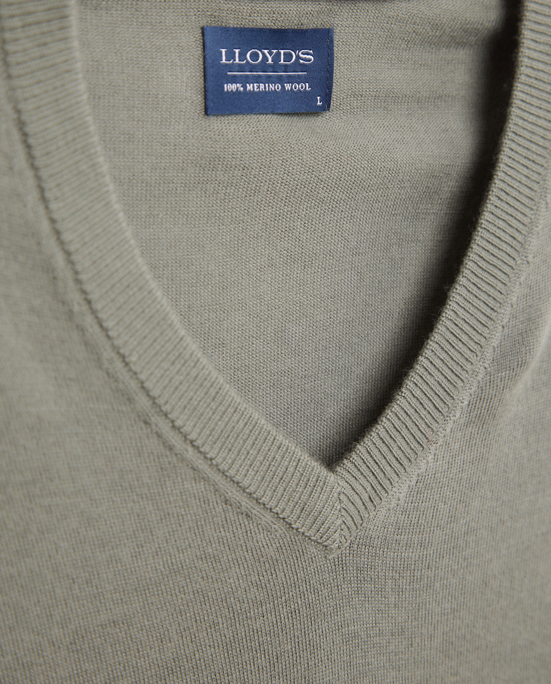 Jersey fino de lana merino con cuello de pico hombre - Lloyd's - Verde claro Verde claro-5