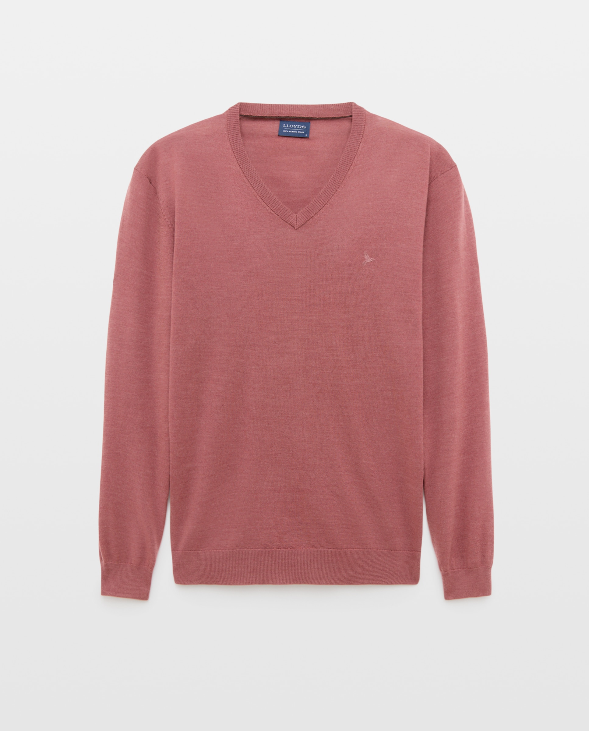 Jersey fino de lana merino con cuello de pico hombre - Lloyd's - Burdeos Burdeos-4