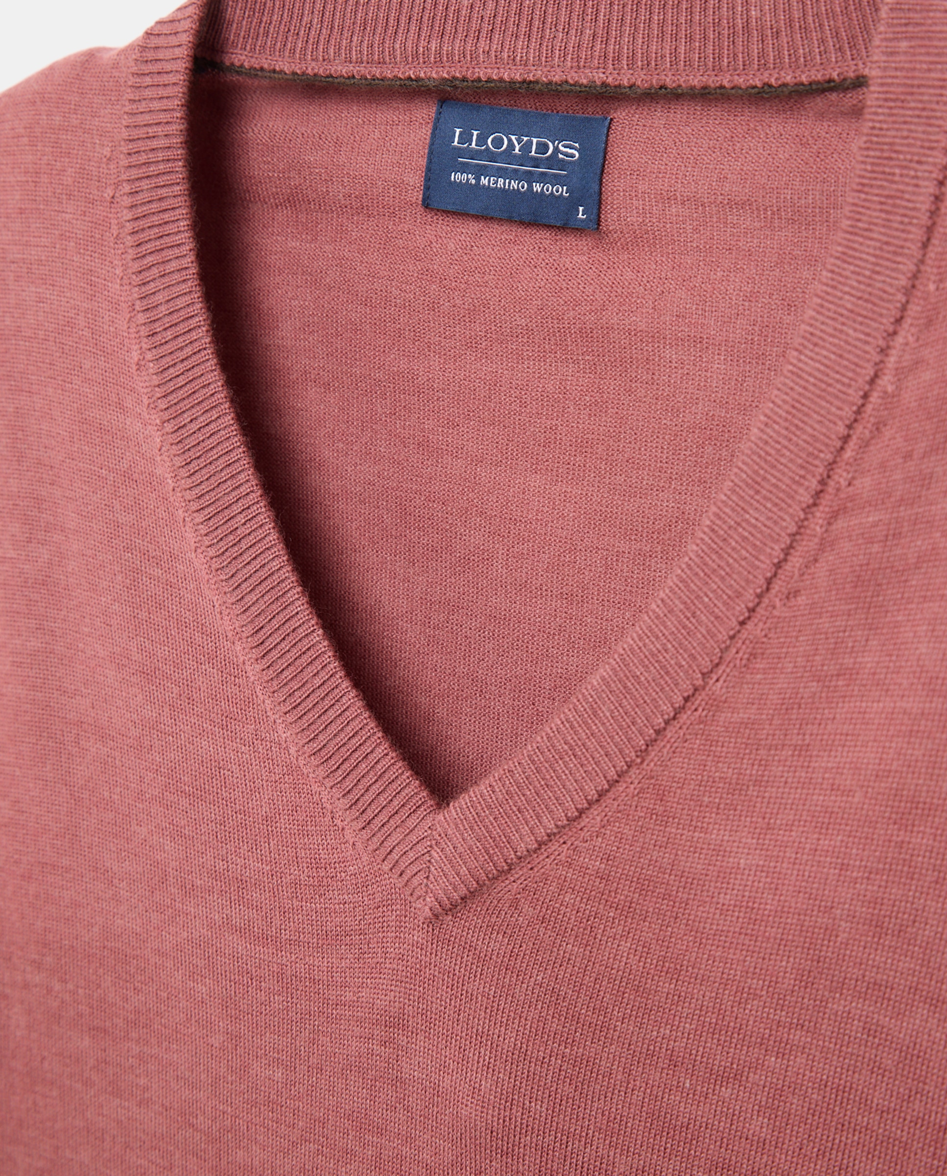 Jersey fino de lana merino con cuello de pico hombre - Lloyd's - Burdeos Burdeos-5