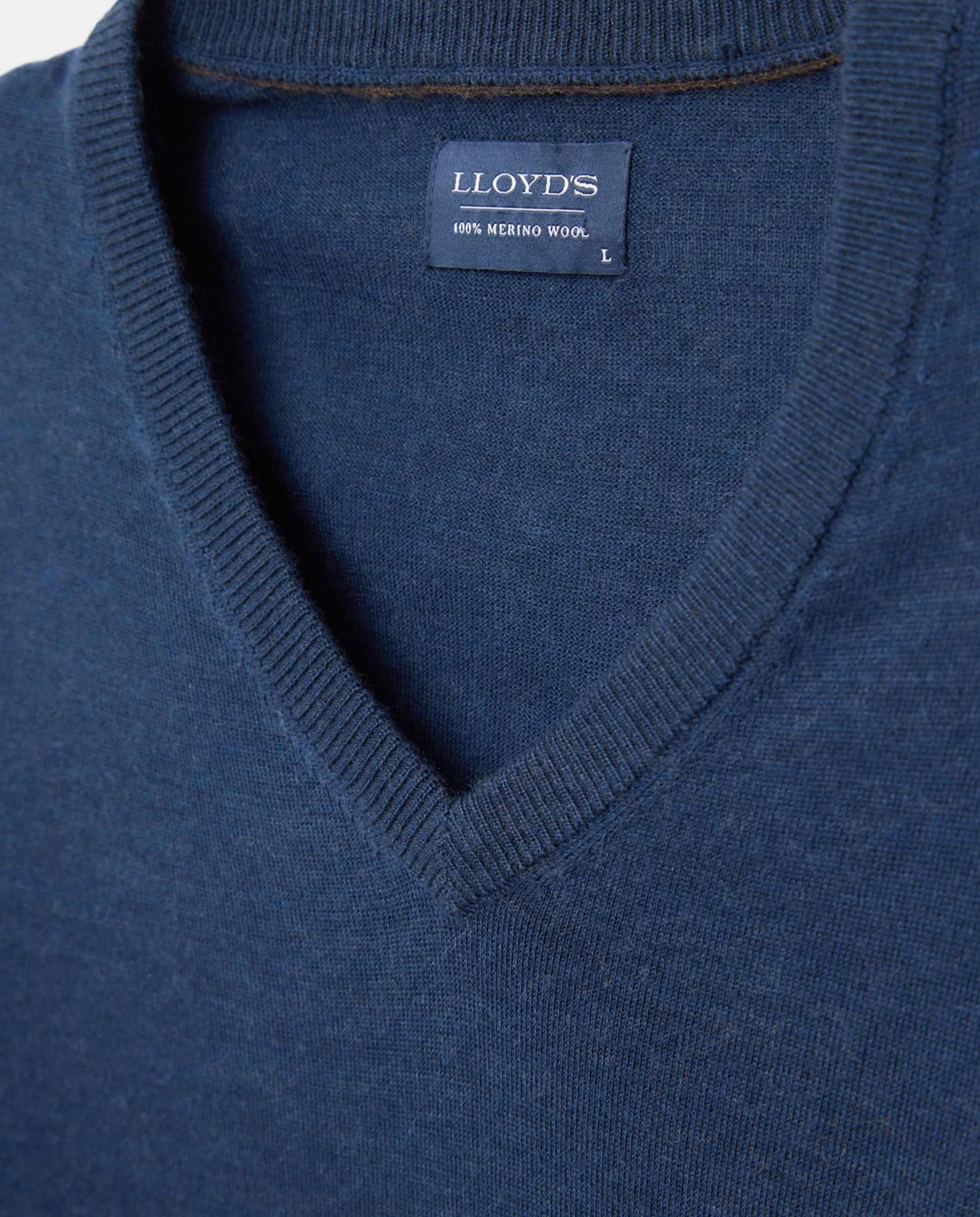 Jersey fino de lana merino con cuello de pico hombre - Lloyd's - Azul marino Azul marino-5