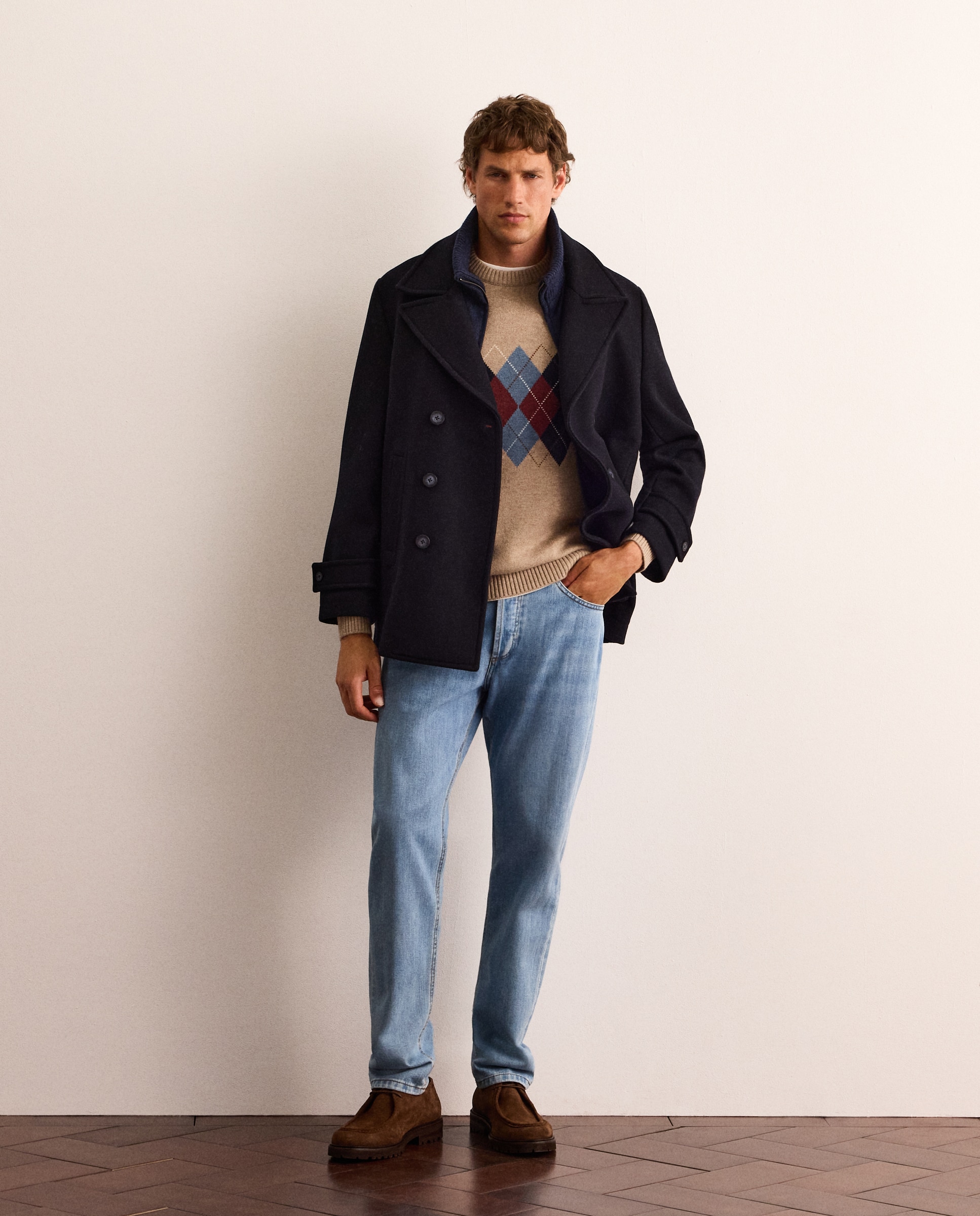 Jersey de hombre con intarsia - Lloyd's - Beige Beige-2