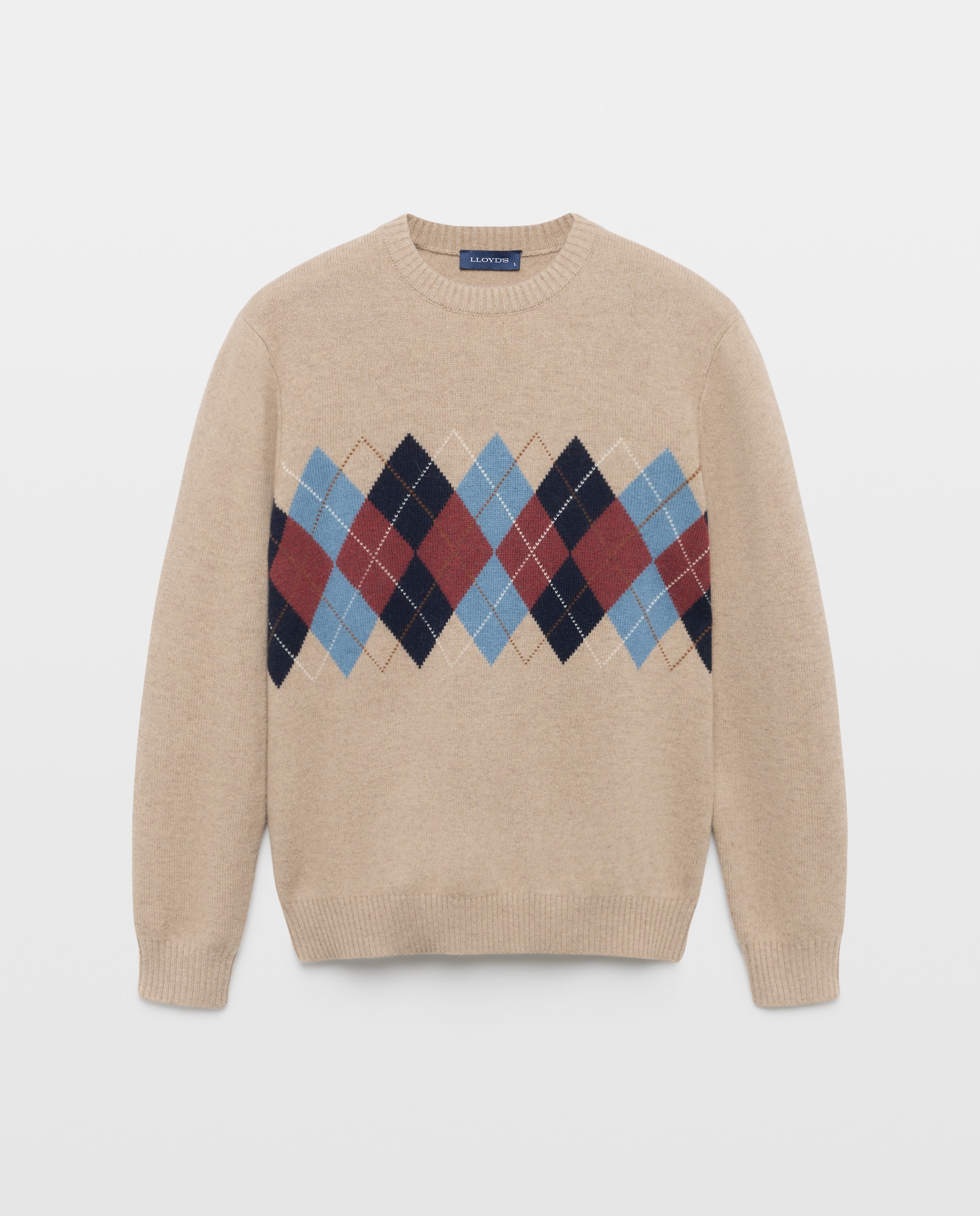 Jersey de hombre con intarsia - Lloyd's - Beige Beige-4