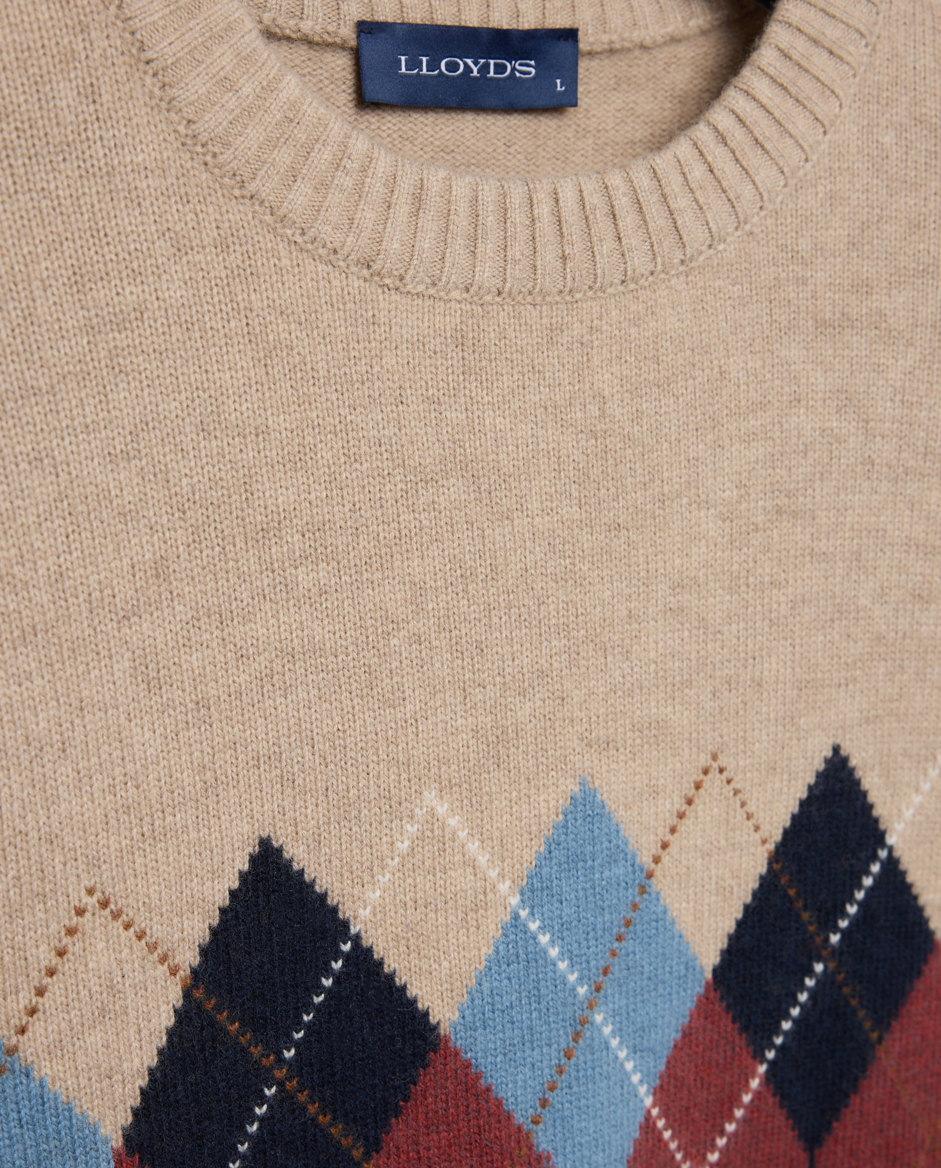 Jersey de hombre con intarsia - Lloyd's - Beige Beige-5