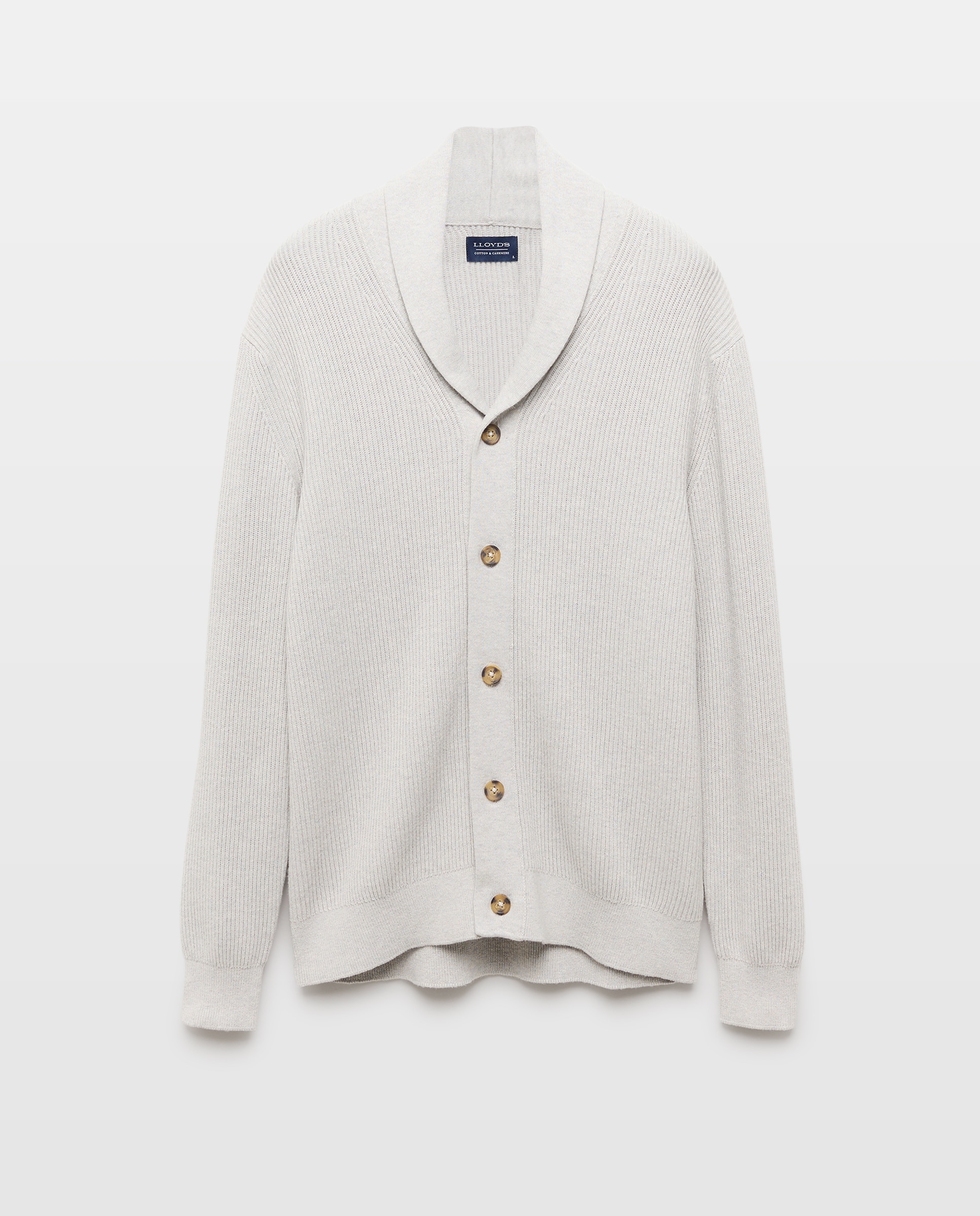 Cardigan de Malha Inglesa Cinzento-claro-4