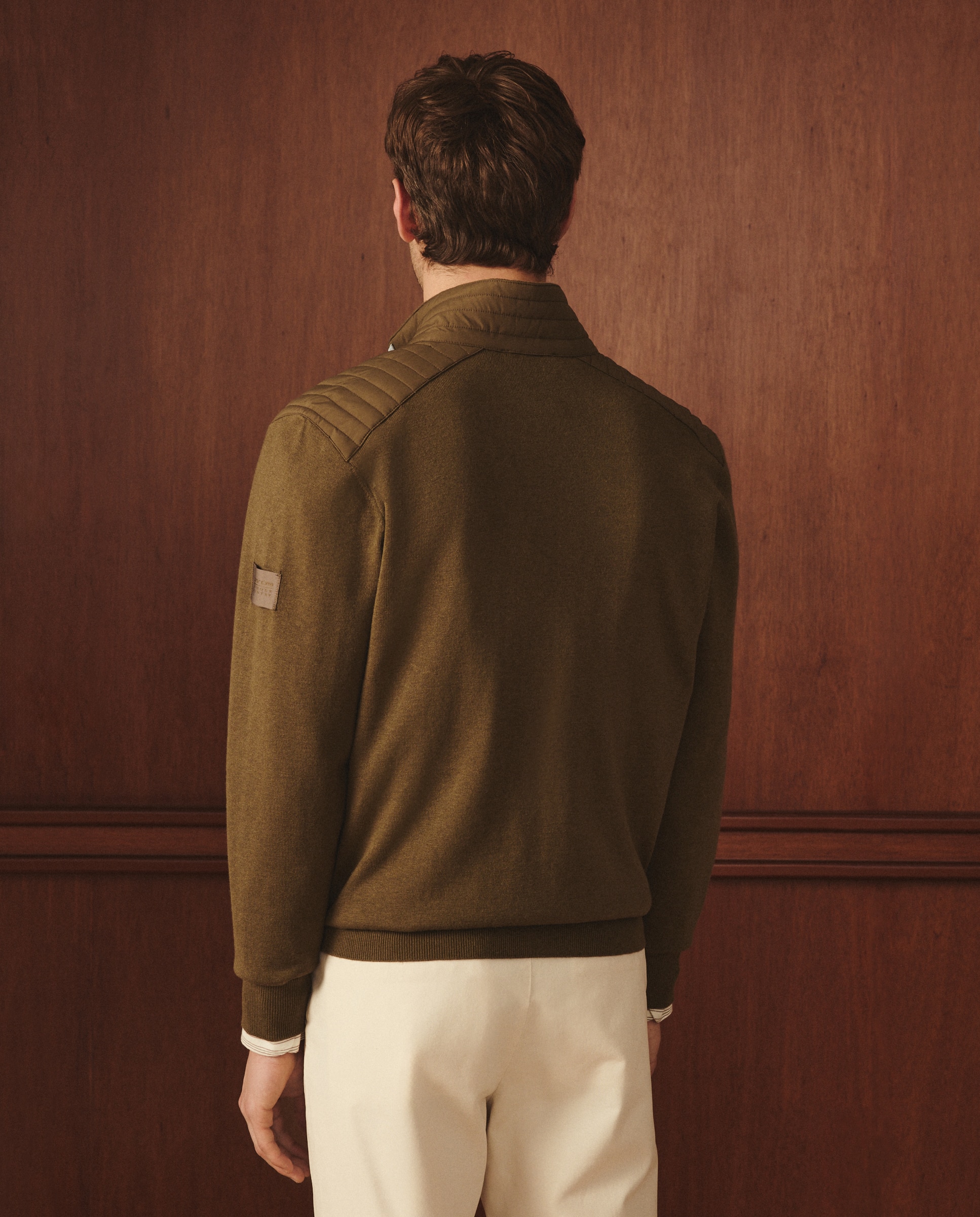 Cardigan de hombre con contrastes - Lloyd's - Kaki Kaki-3